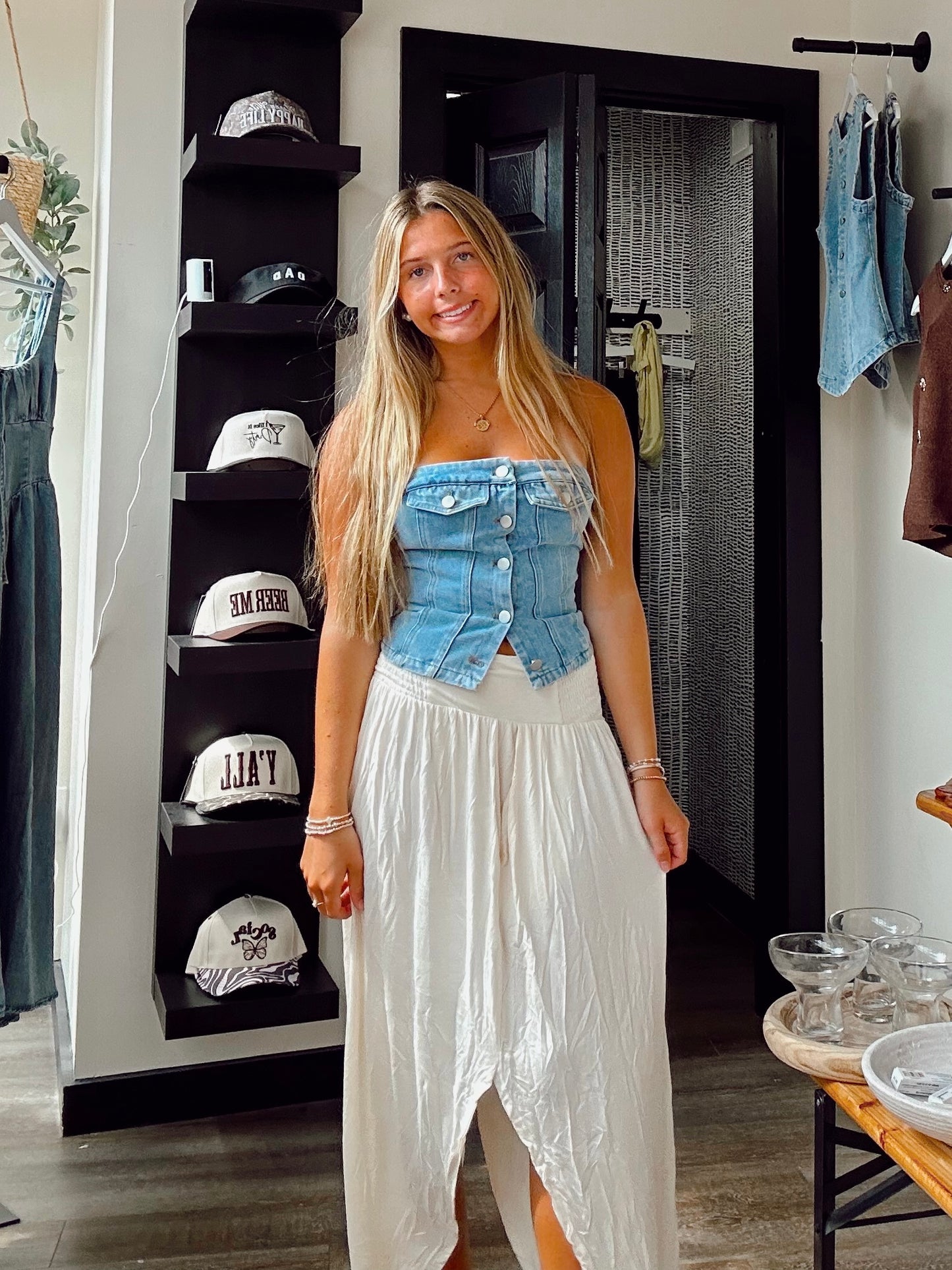 Cara Cream Maxi Skirt
