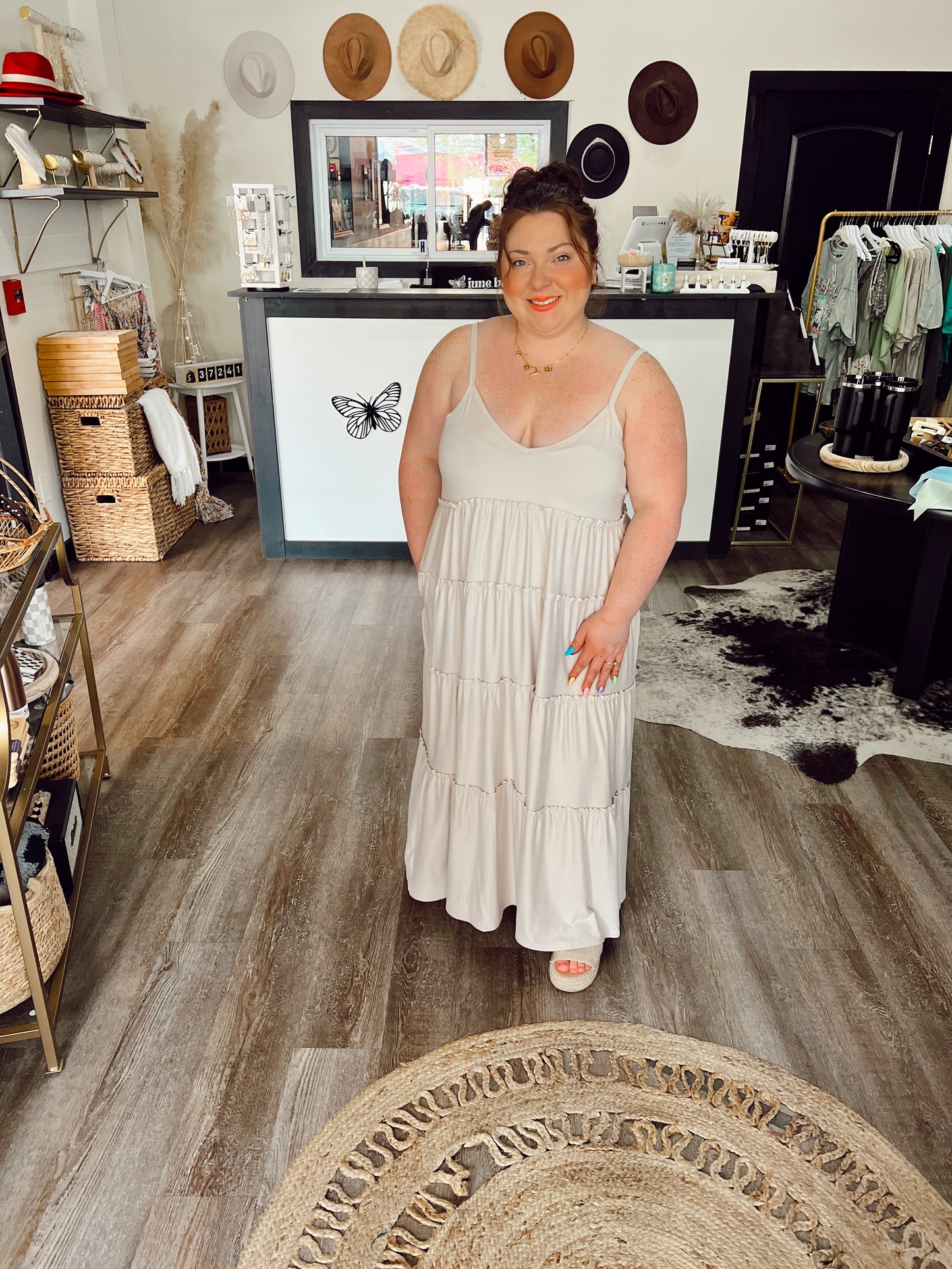 Sand Beige Curvy Dress