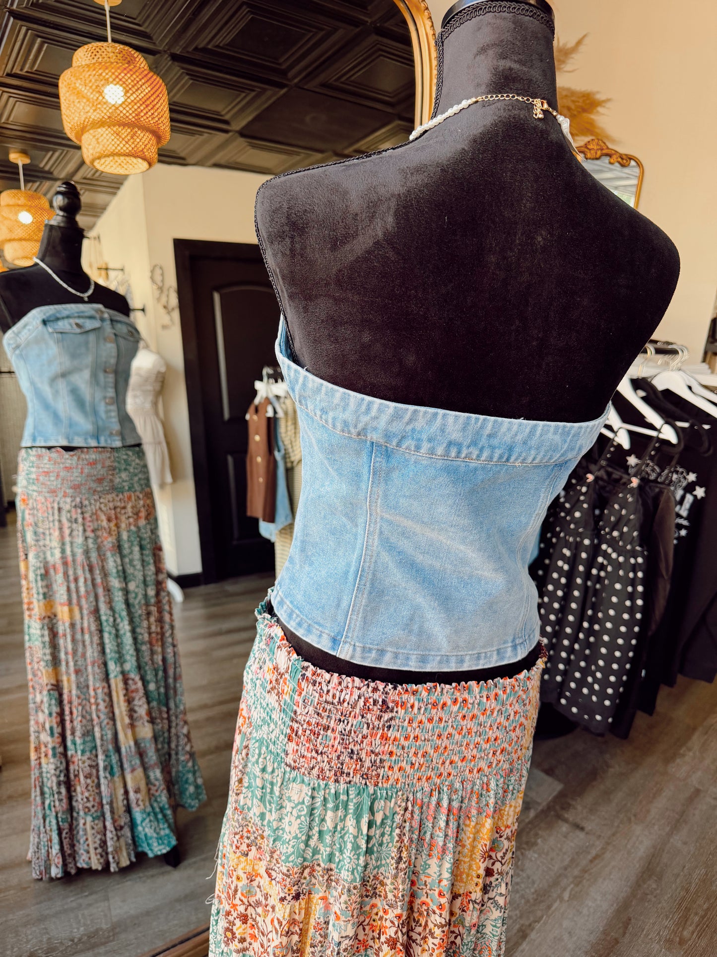 Delta Denim Tube Top