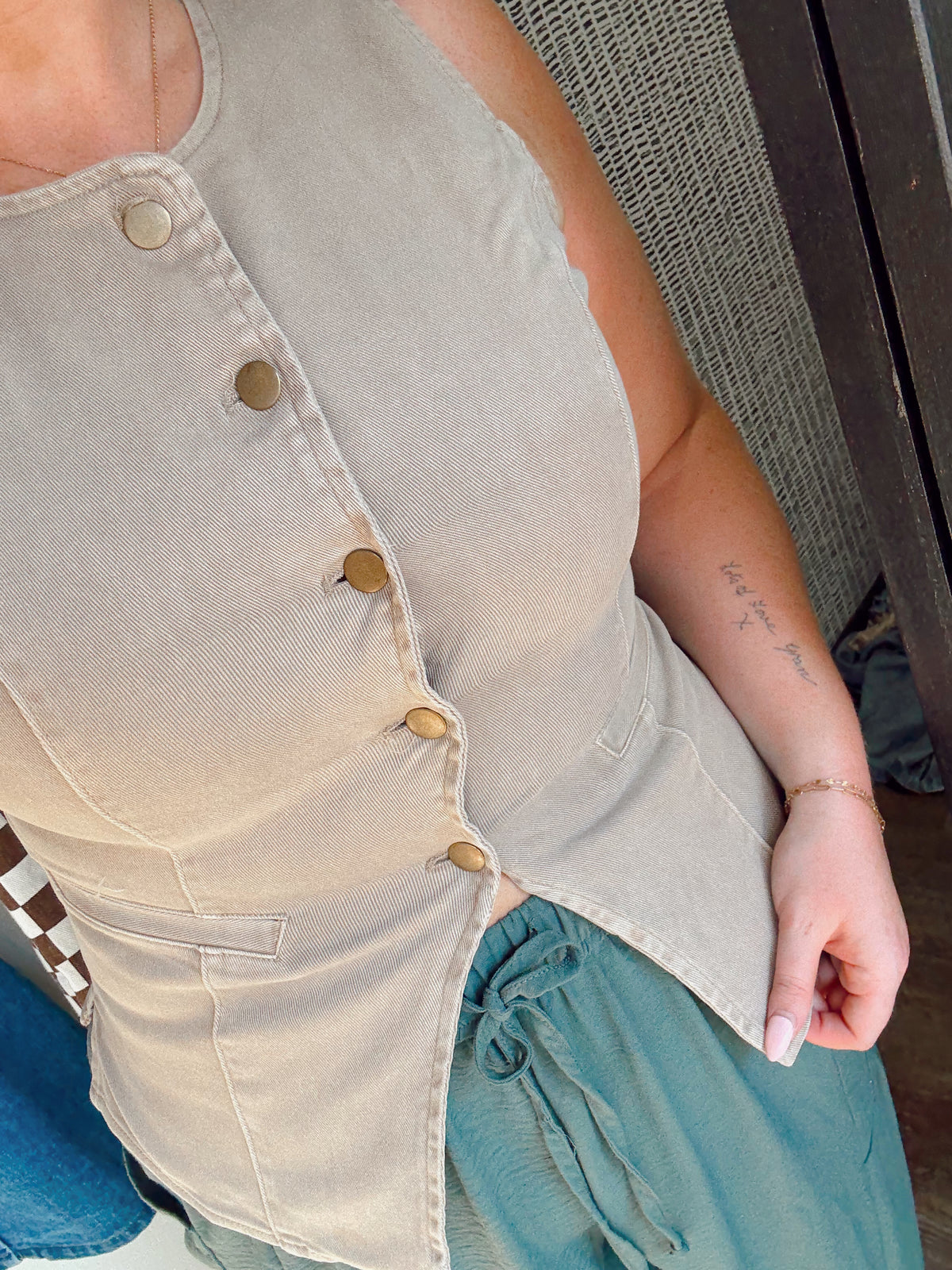 Mocha Denim Vest