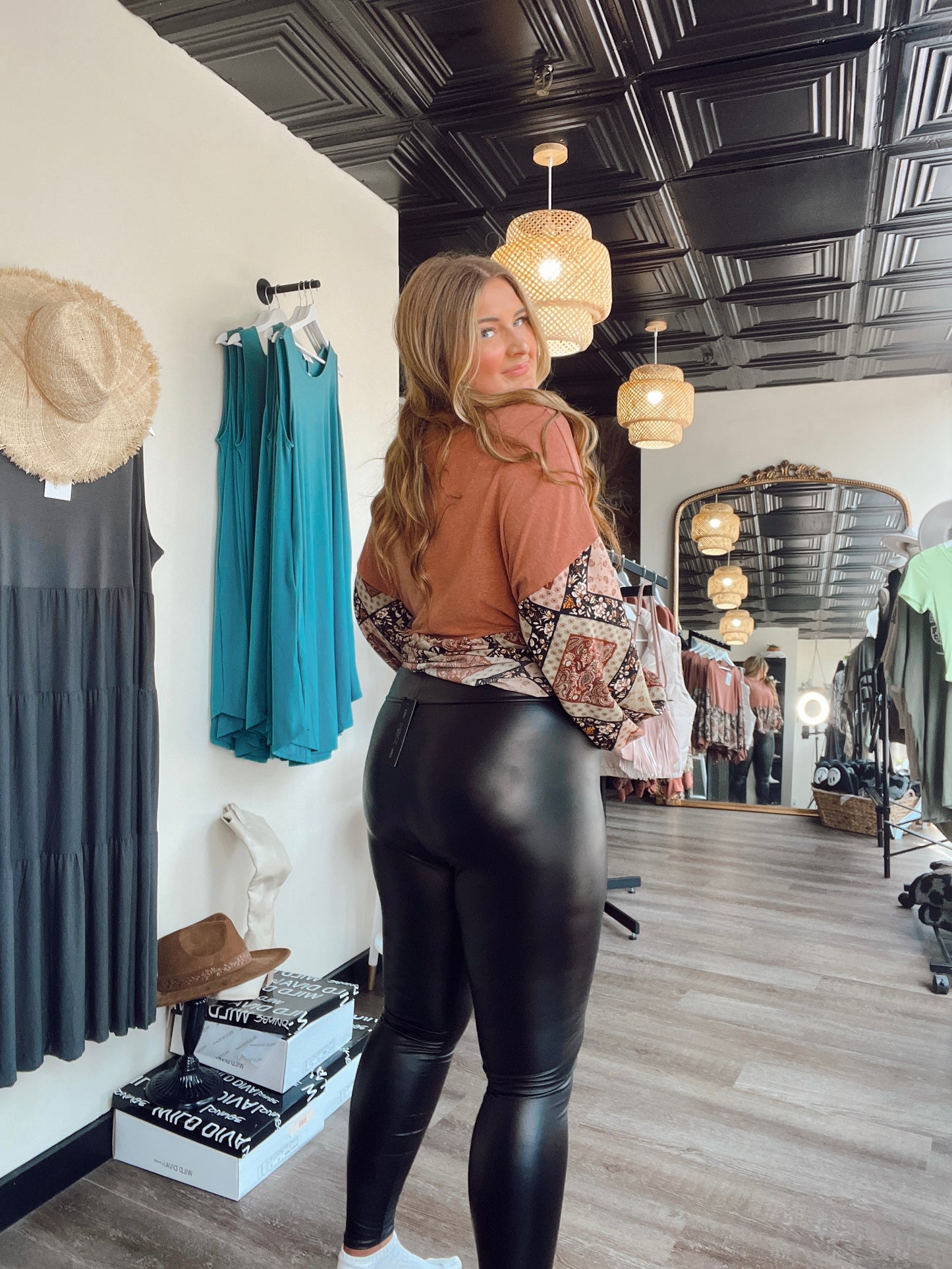 Faux leather leggings