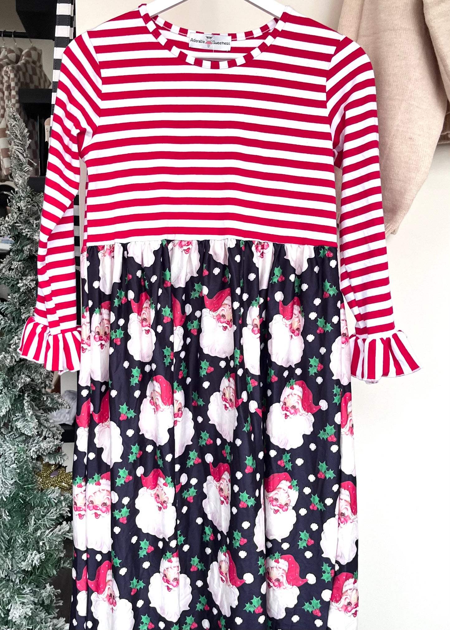 Santa Striped Dress Size 14