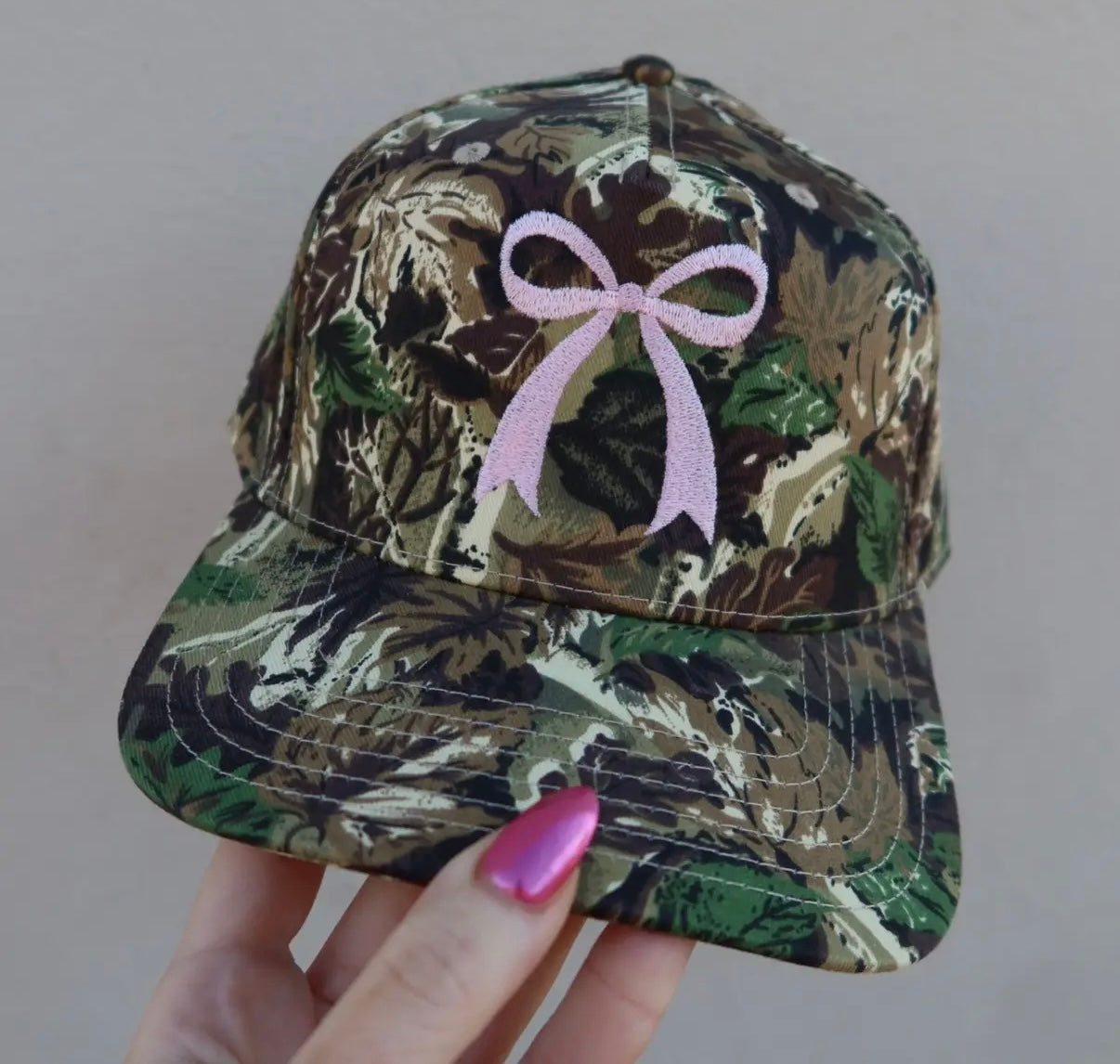 Pink Bow Camo Hat