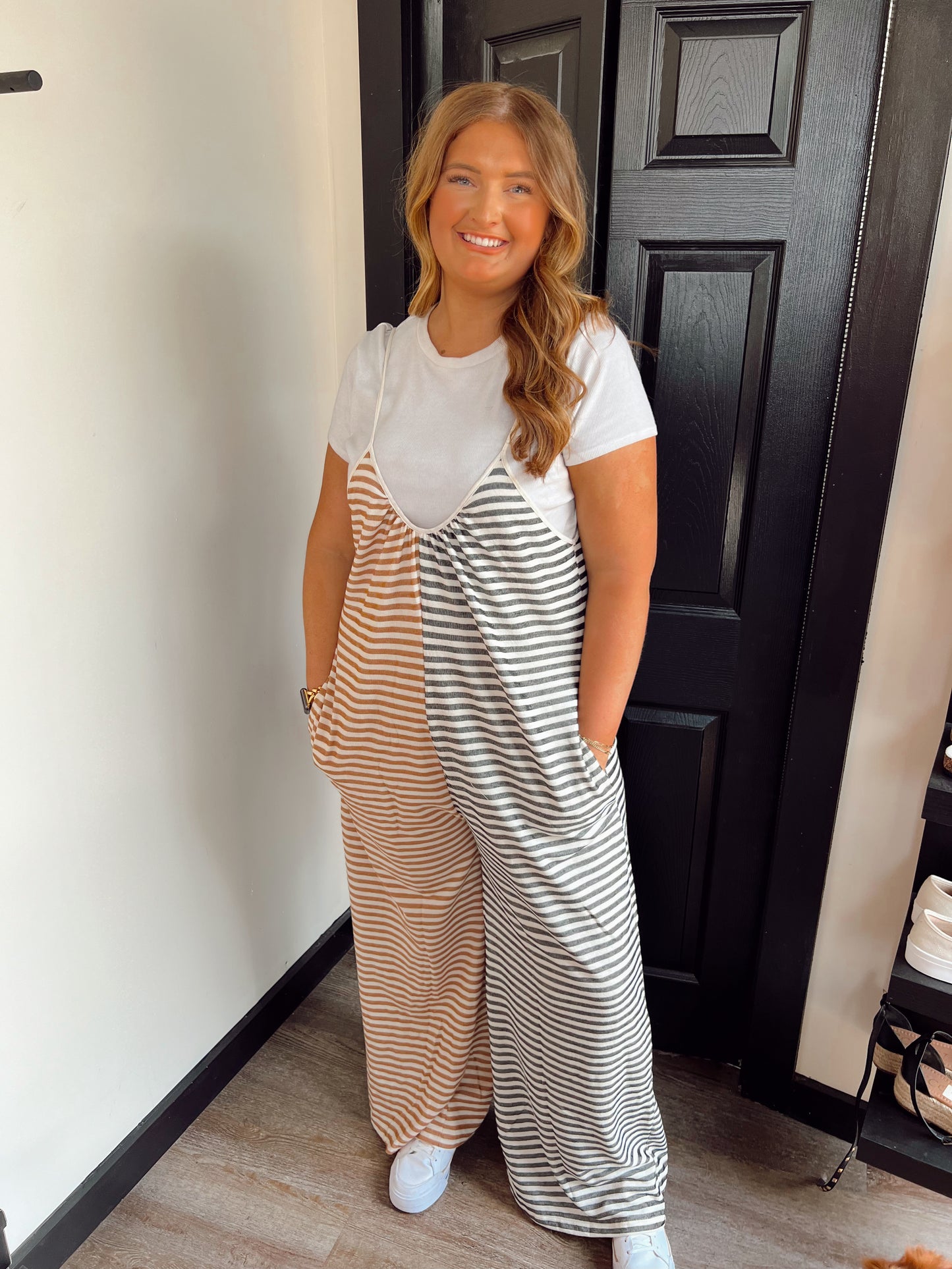 Coral Contrast Jumpsuit