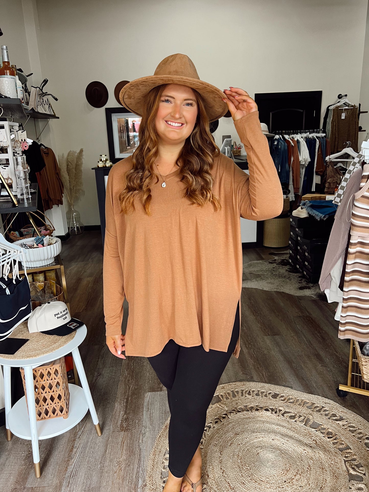 Camel Vneck Tunic
