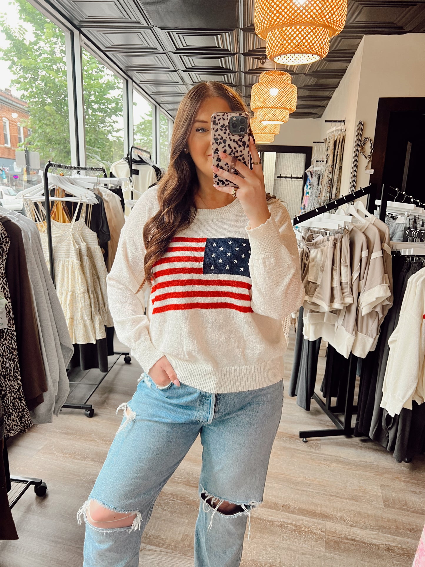American Flag Sweater