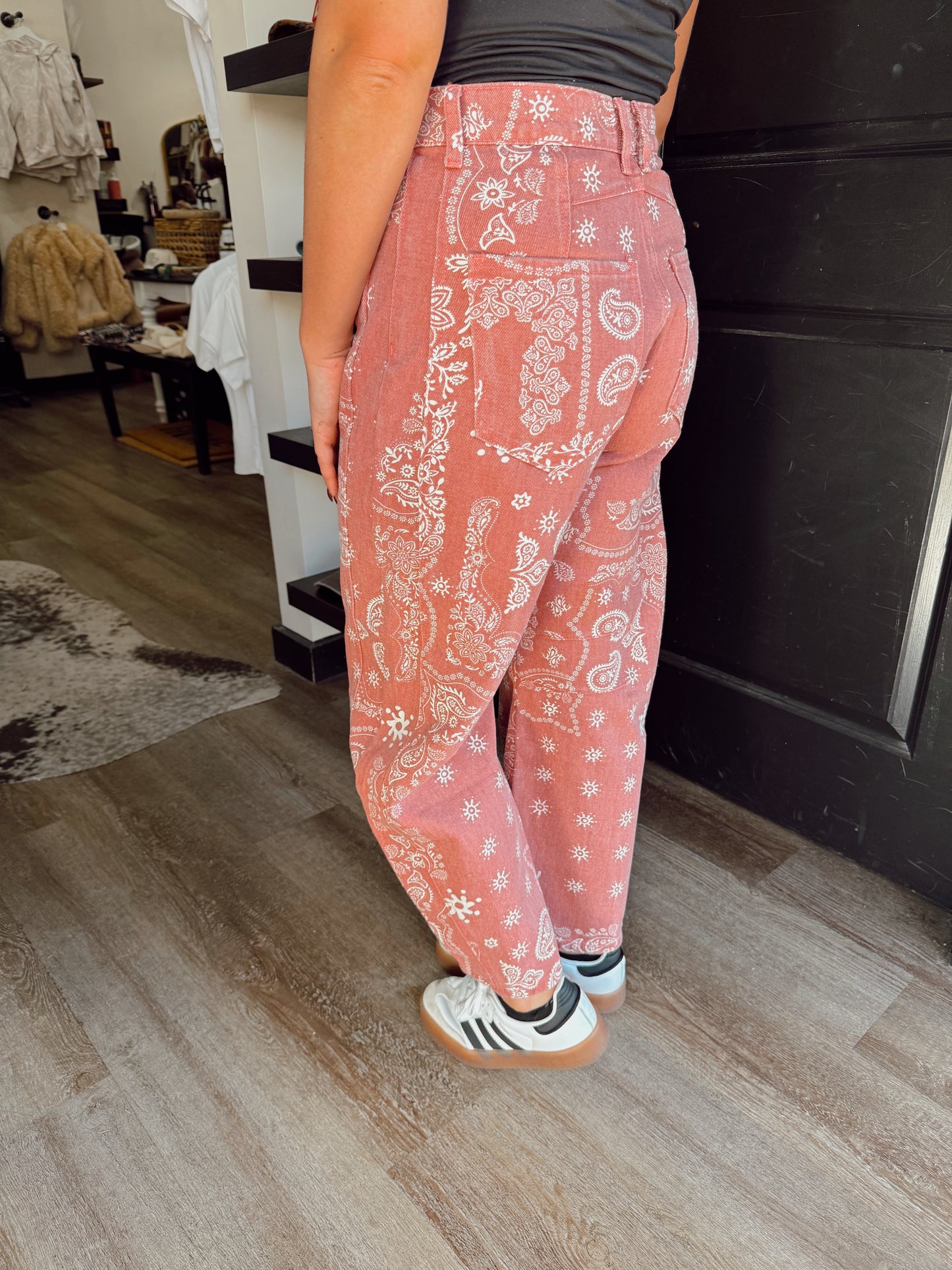 Paisley Mauve Barrel Jeans