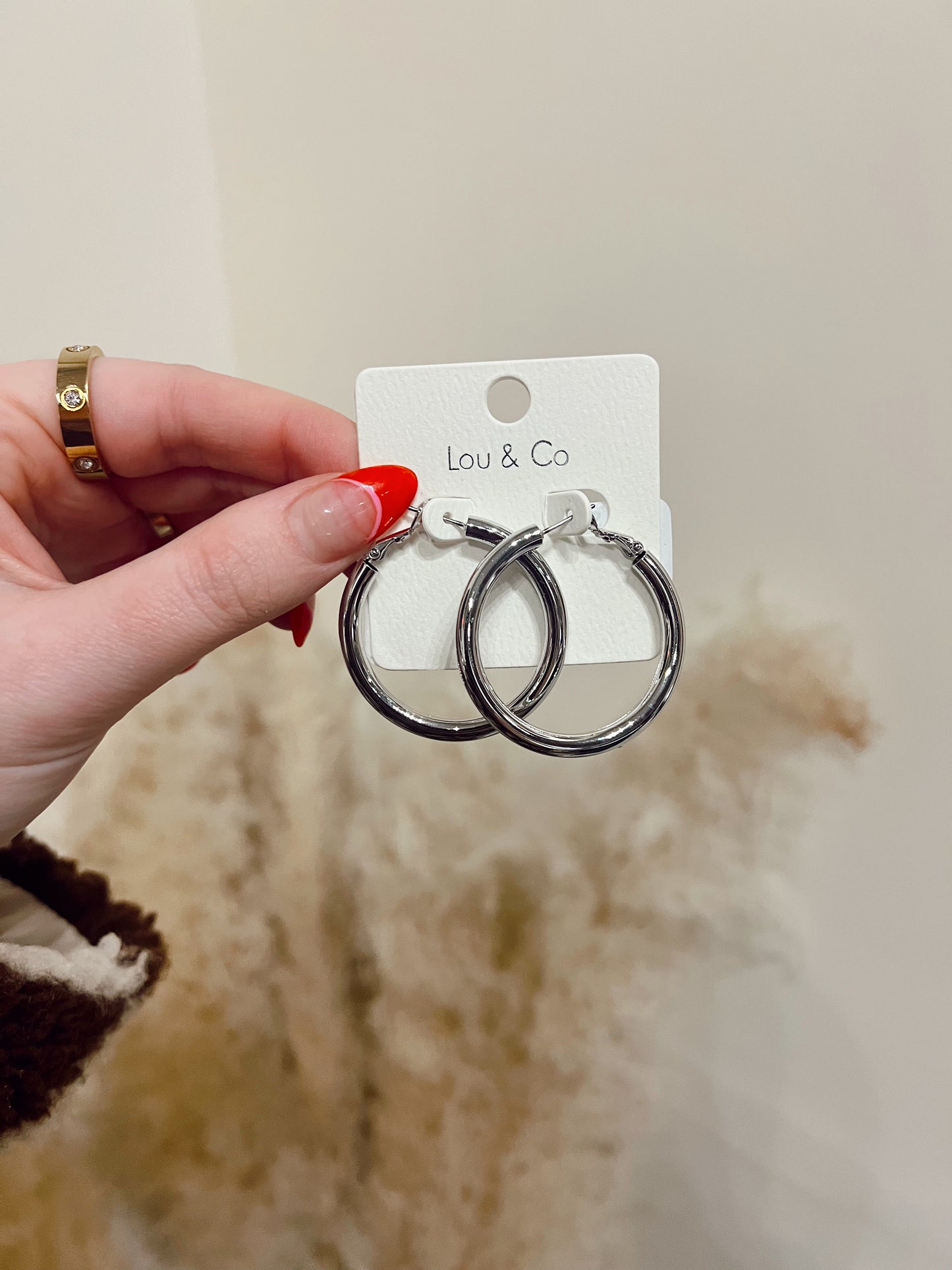 Siver Medium Hoops