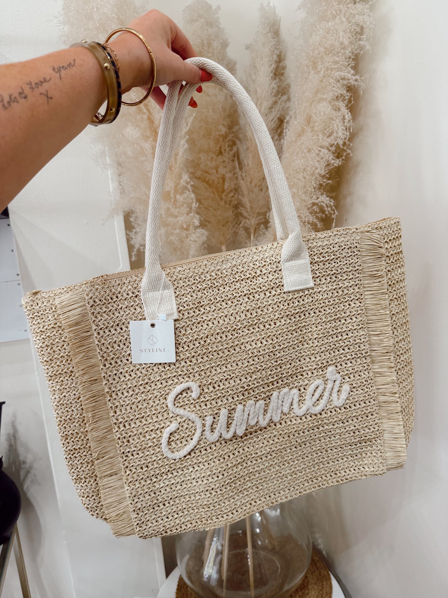 Summer Straw Tote Bag