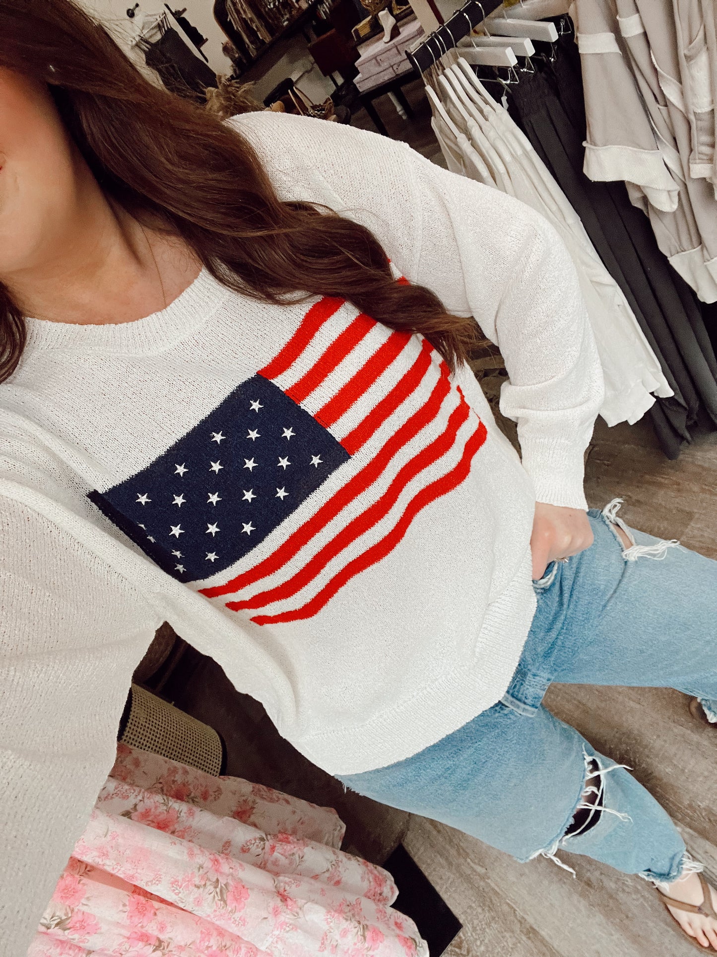 American Flag Sweater