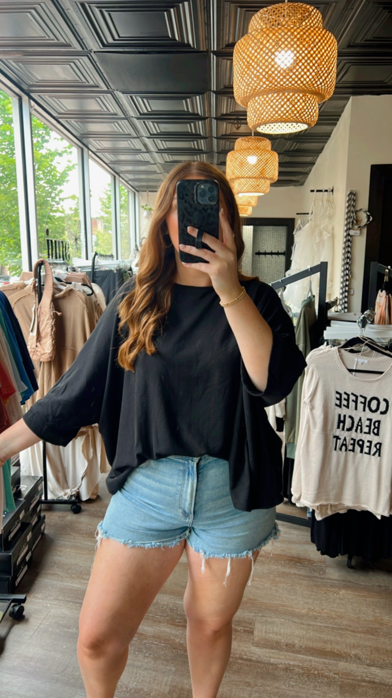 Black Dolman Sleeve Top