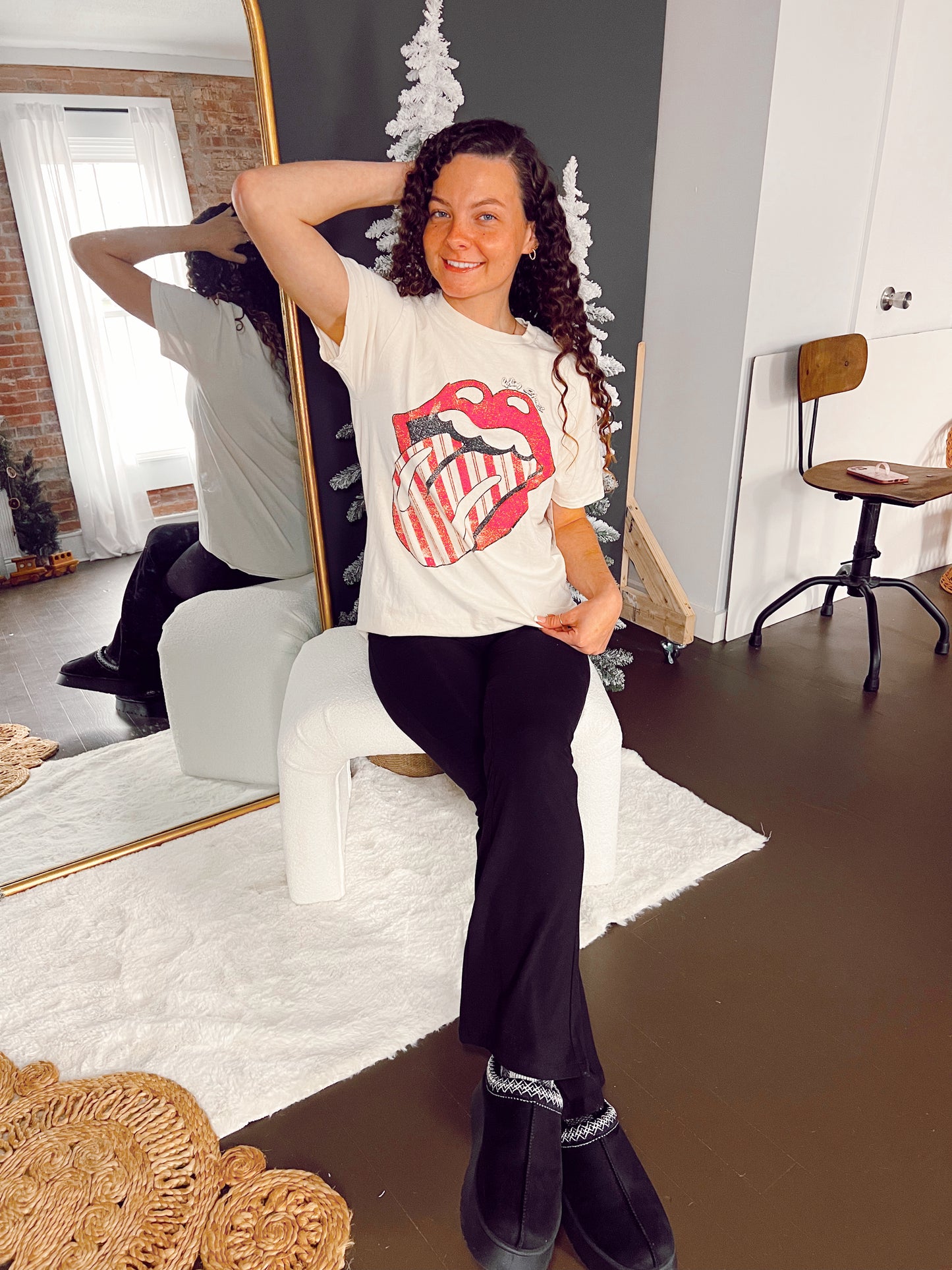 Candy Cane Rolling Stones Tee