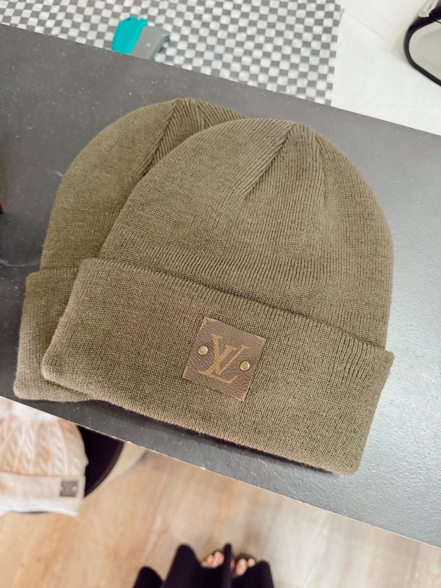 Upcycled LV Beanie