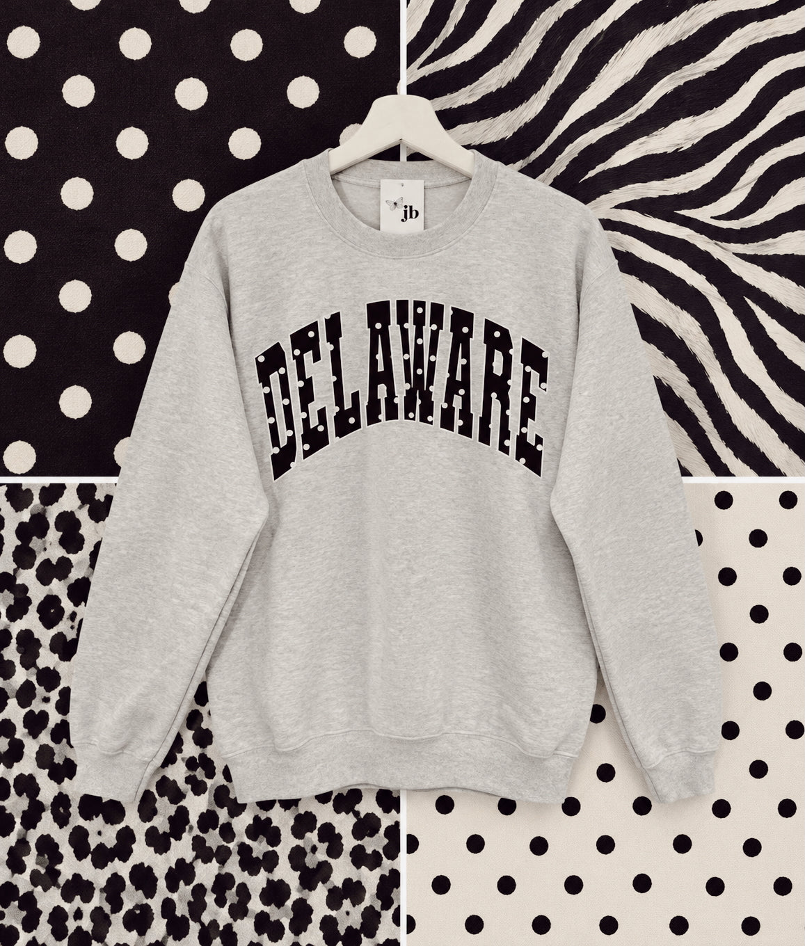 Delaware Black Polka Dot Sweatshirt