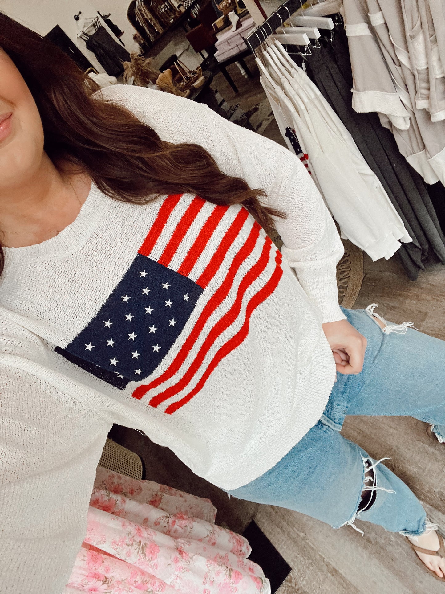 American Flag Sweater