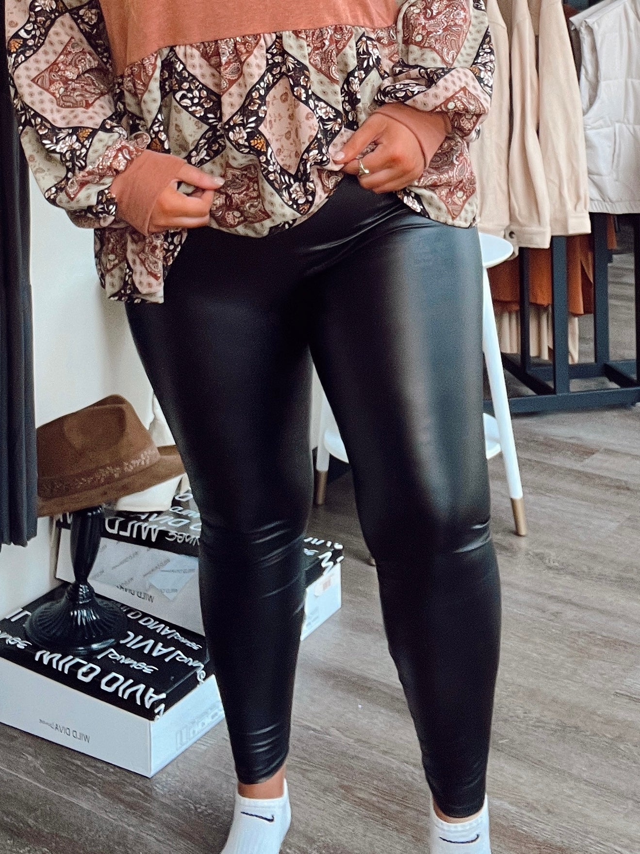 Faux leather leggings