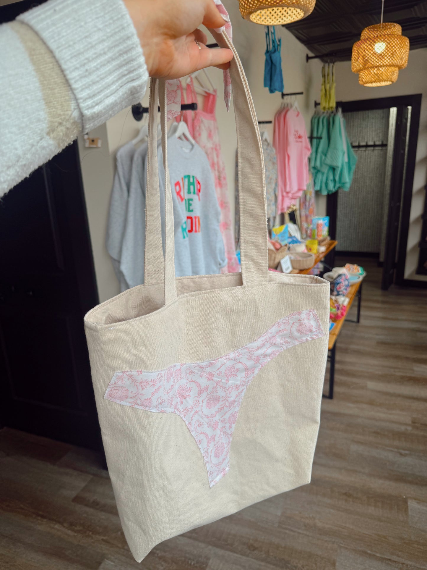 Pink Floral Bikini Bag