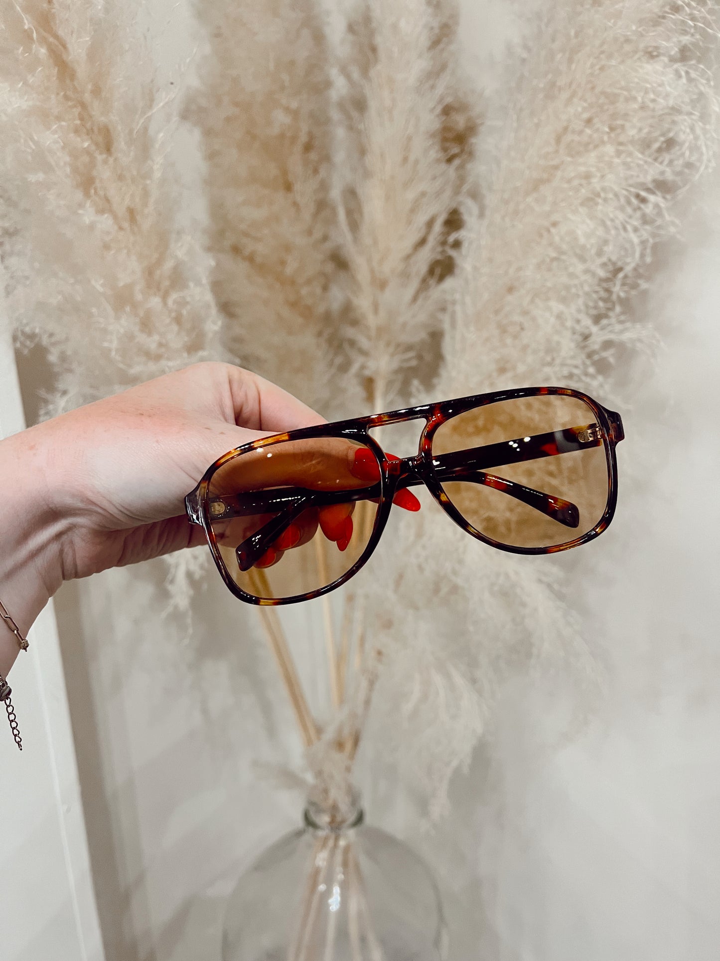 Vintage Brown Leopard Aviators