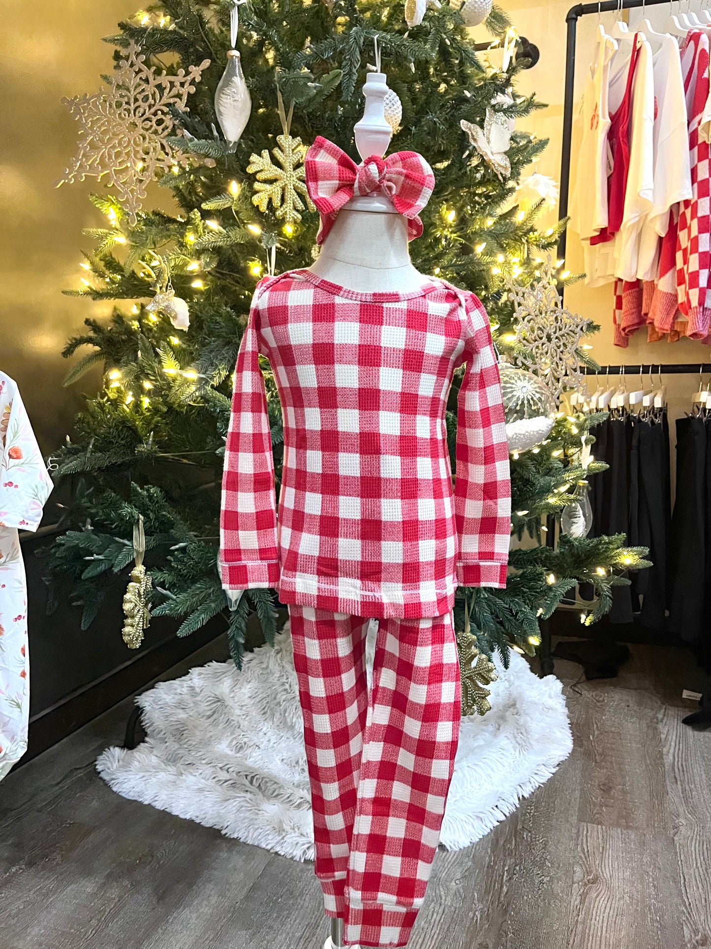 Red Plaid Waffle Set