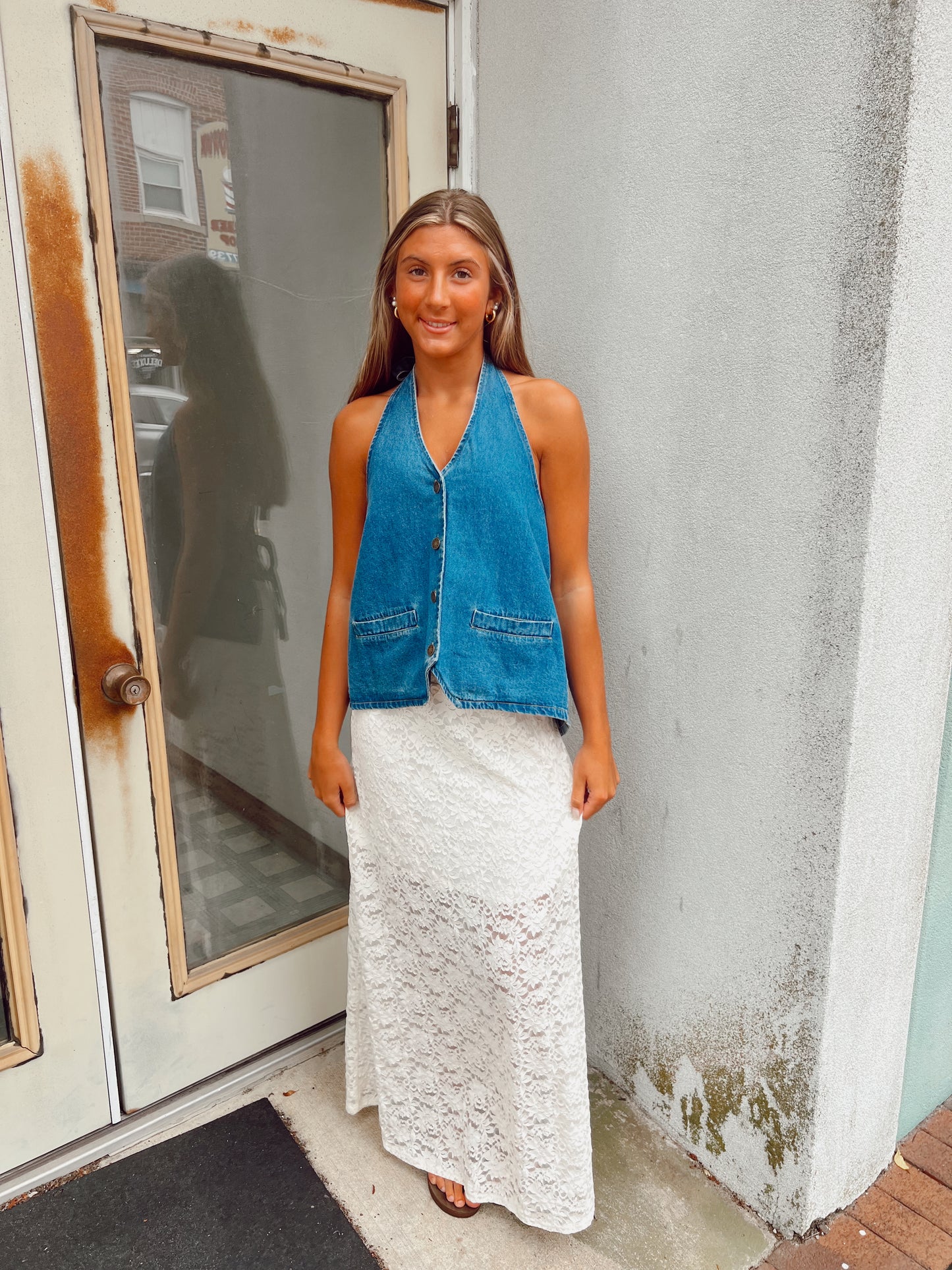 Desiree Denim Halter Top