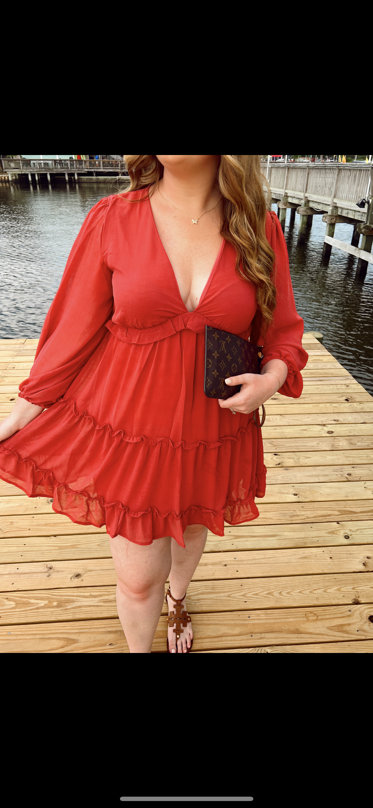 RUST TIERED DRESS