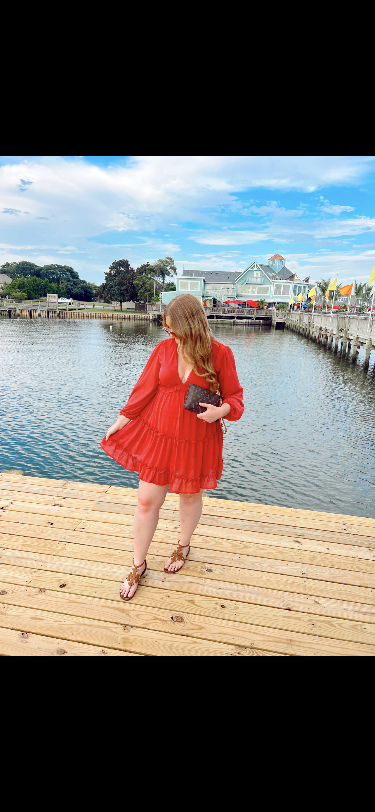 RUST TIERED DRESS