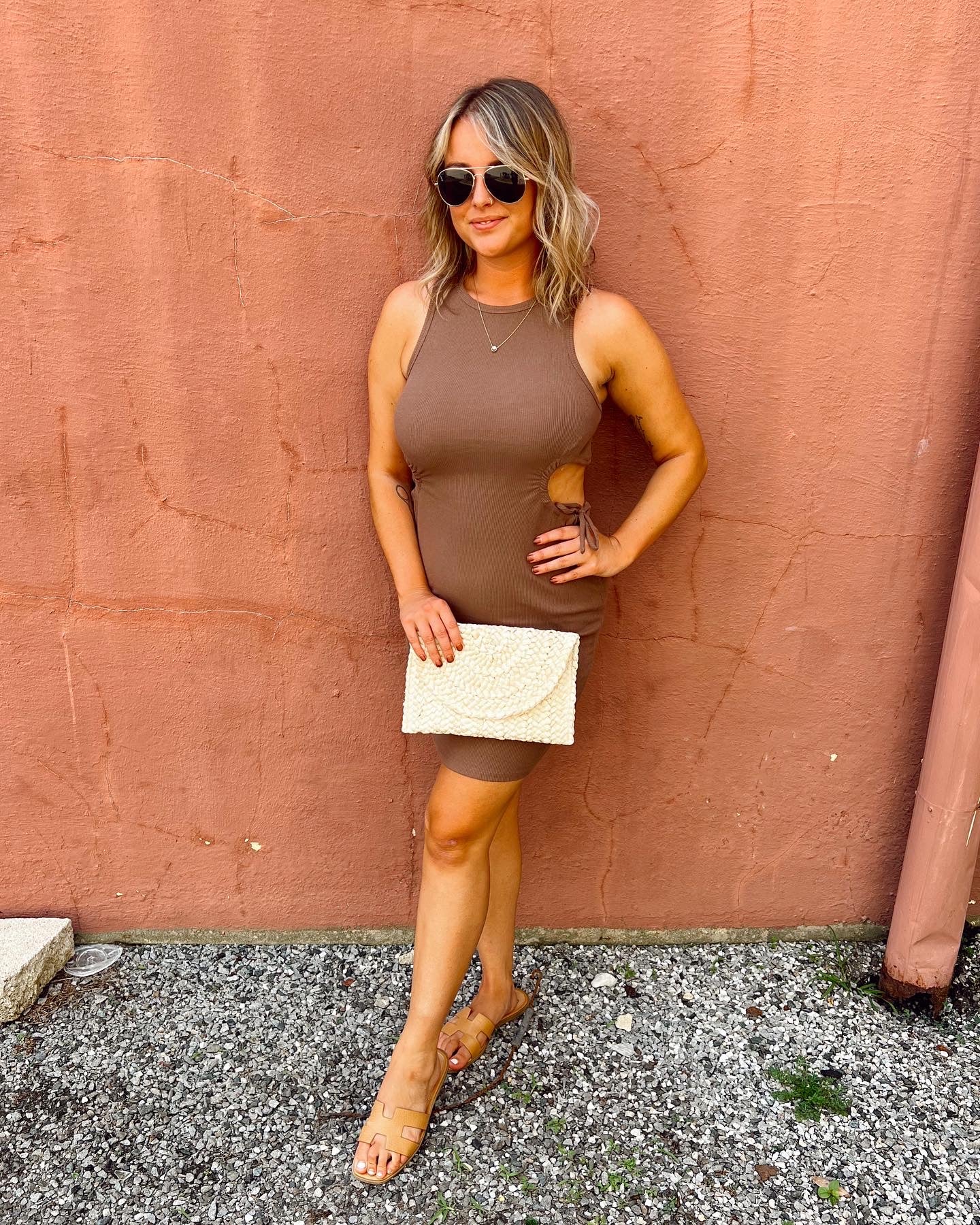 Chocolate cut out dress