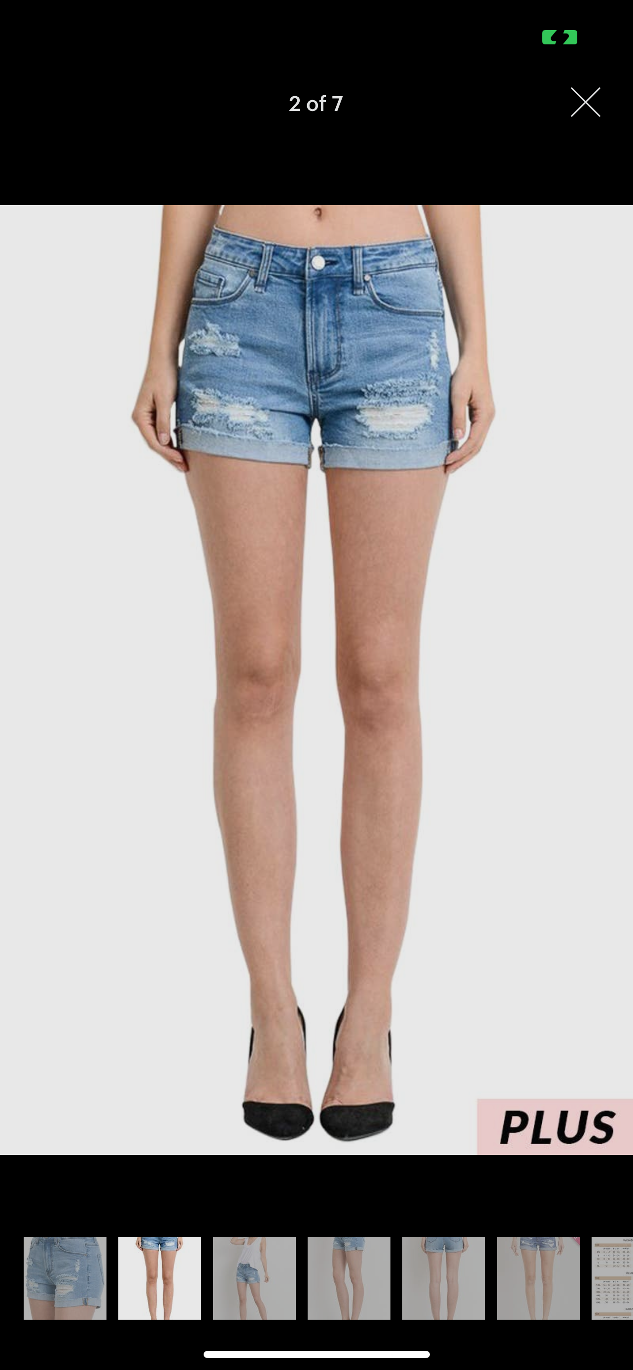 Plus Size High Rise Denim Shorts