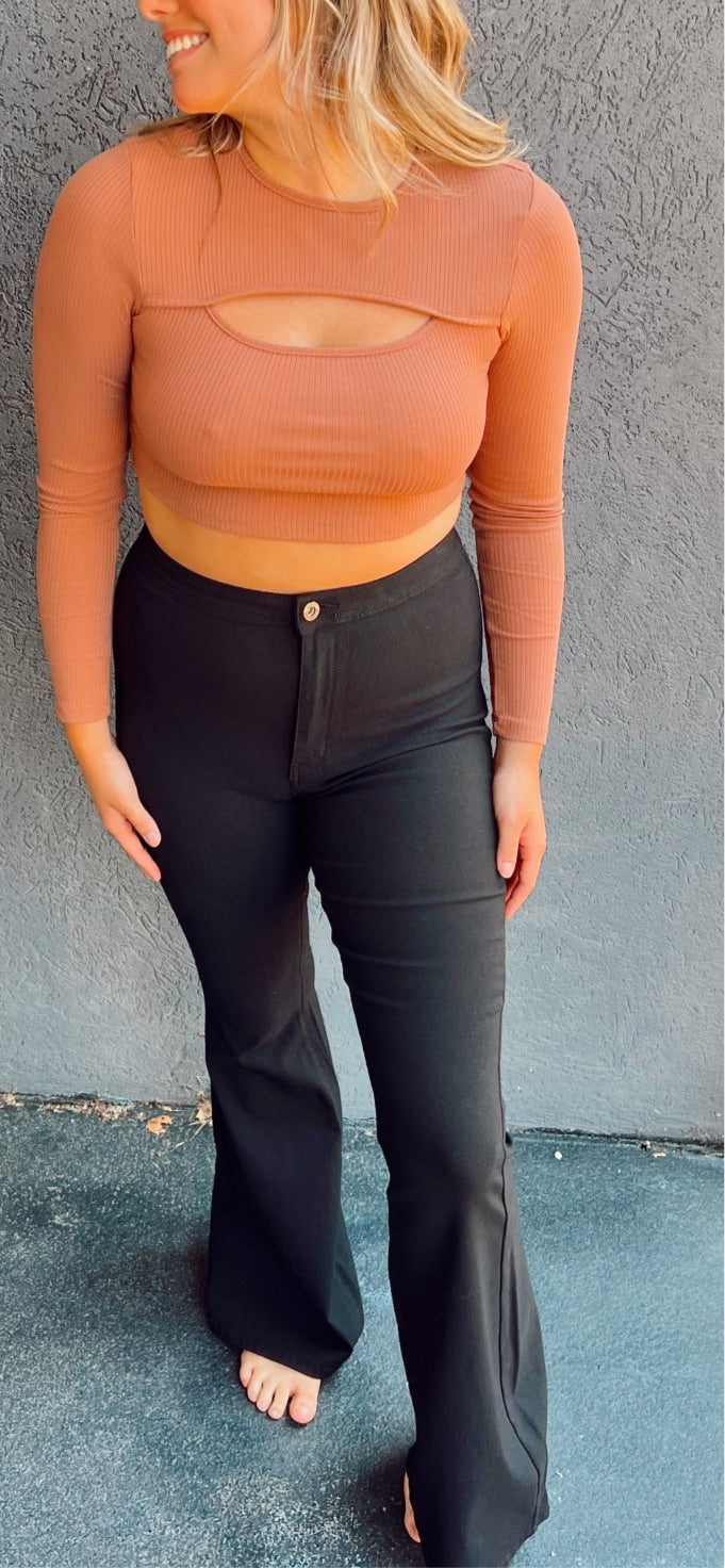 Black High Rise Flare Jeans