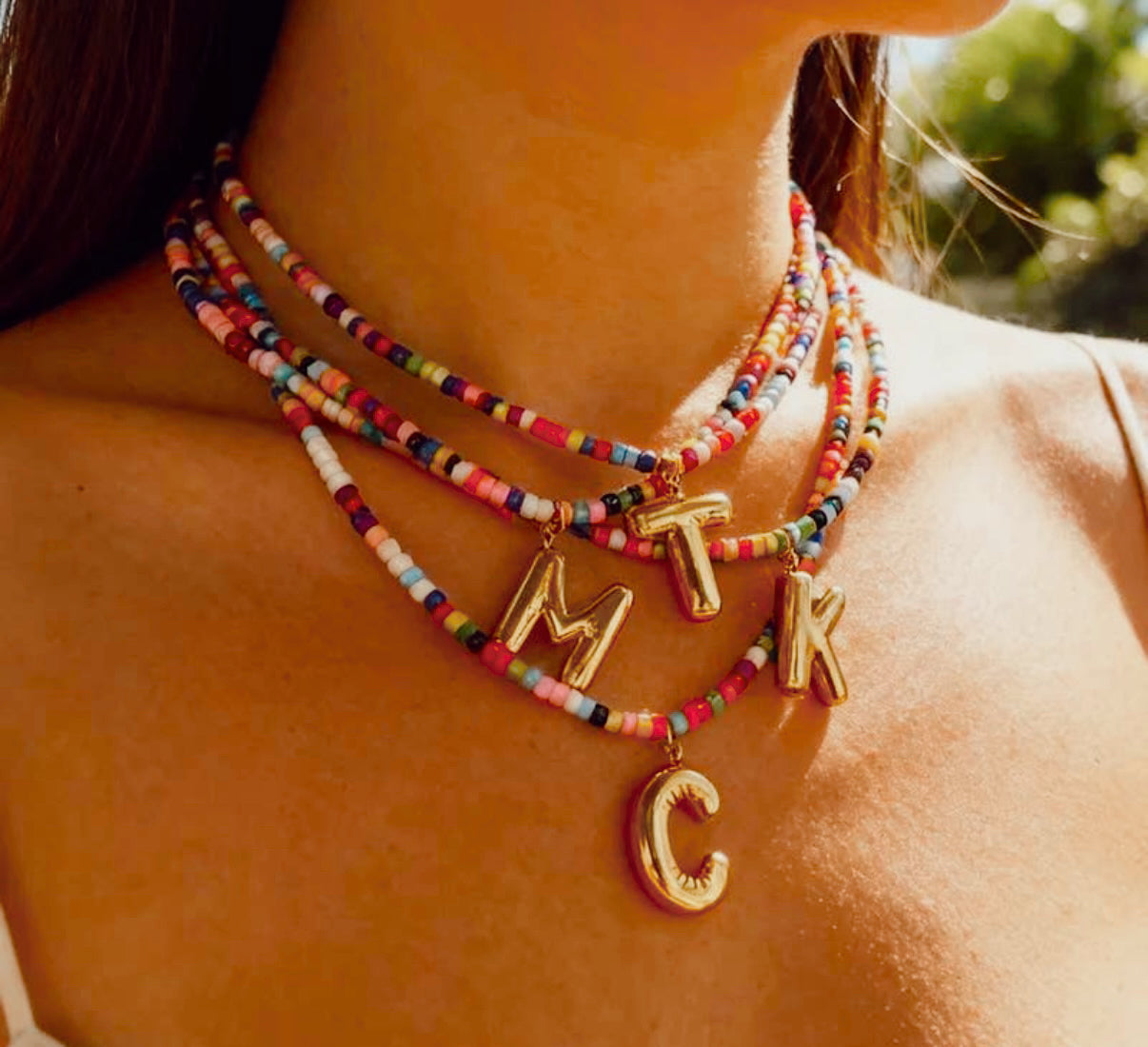 Initial Beaded Necklaces