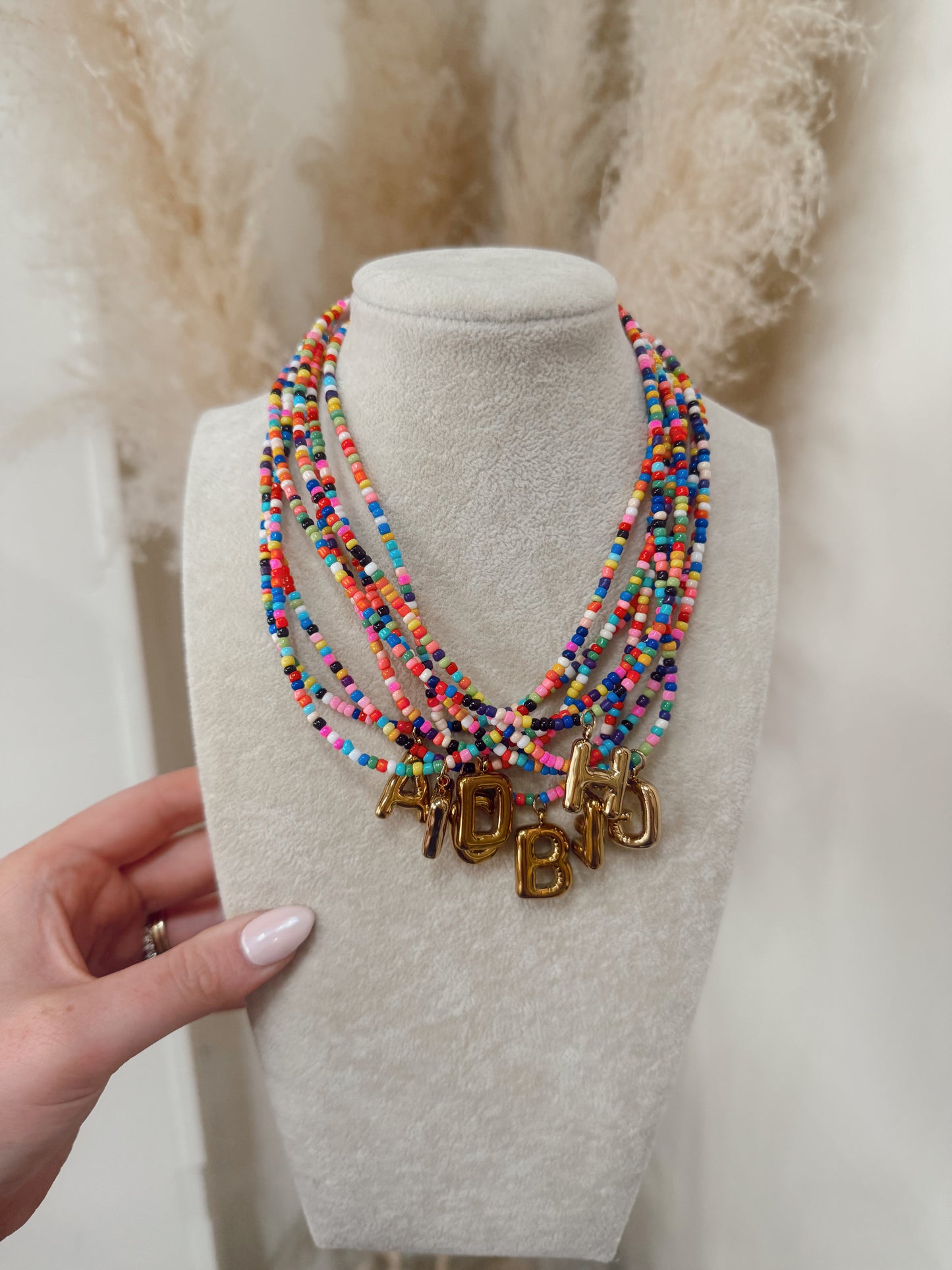 Initial Beaded Necklaces