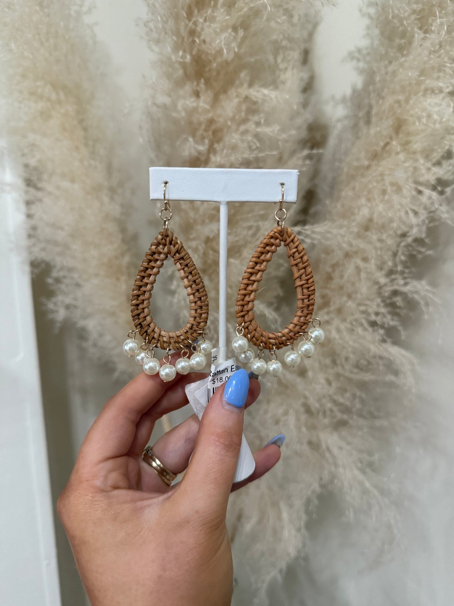 Pearl Rattan Earrings