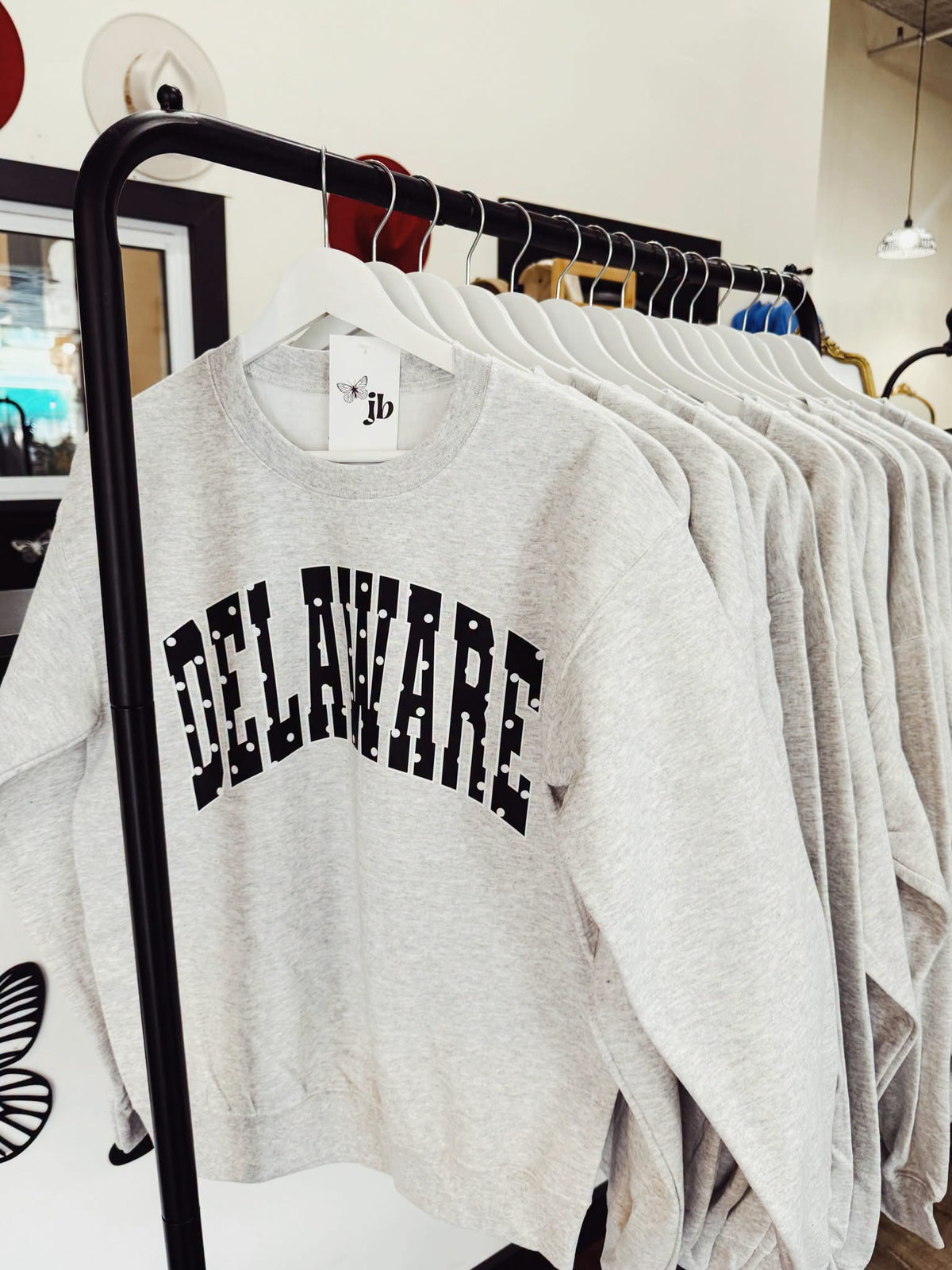 Delaware Black Polka Dot Sweatshirt
