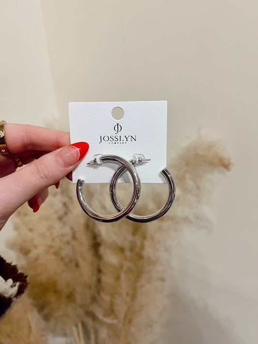 Silver Chunky Hoops