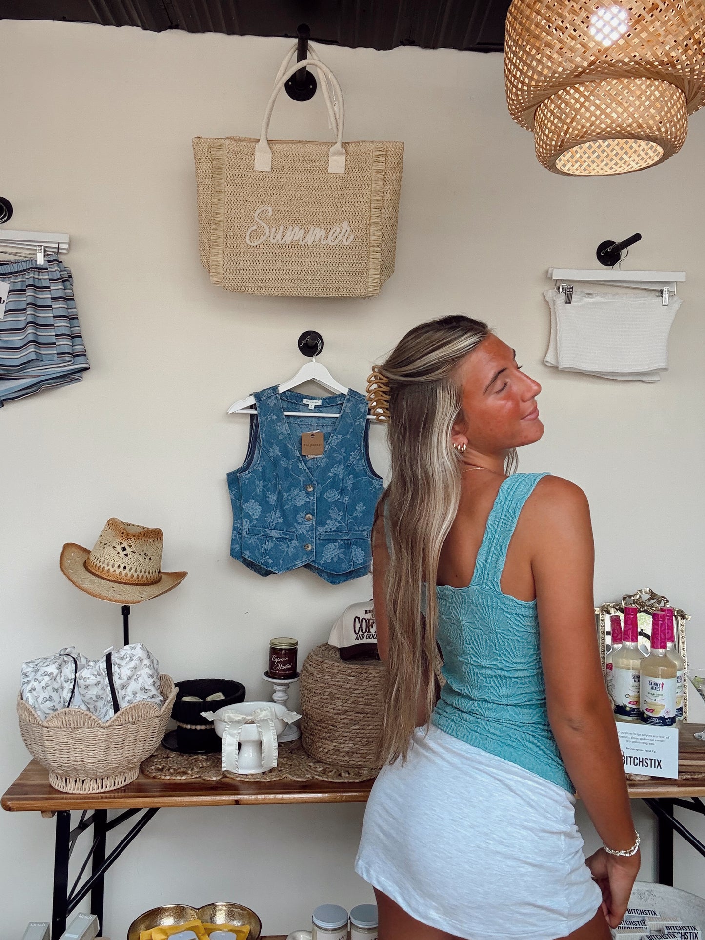 Dusty Teal Lace Top