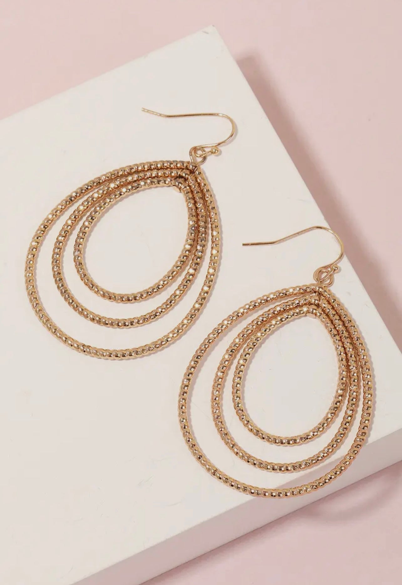 Gold Multi Teardrop Earrings