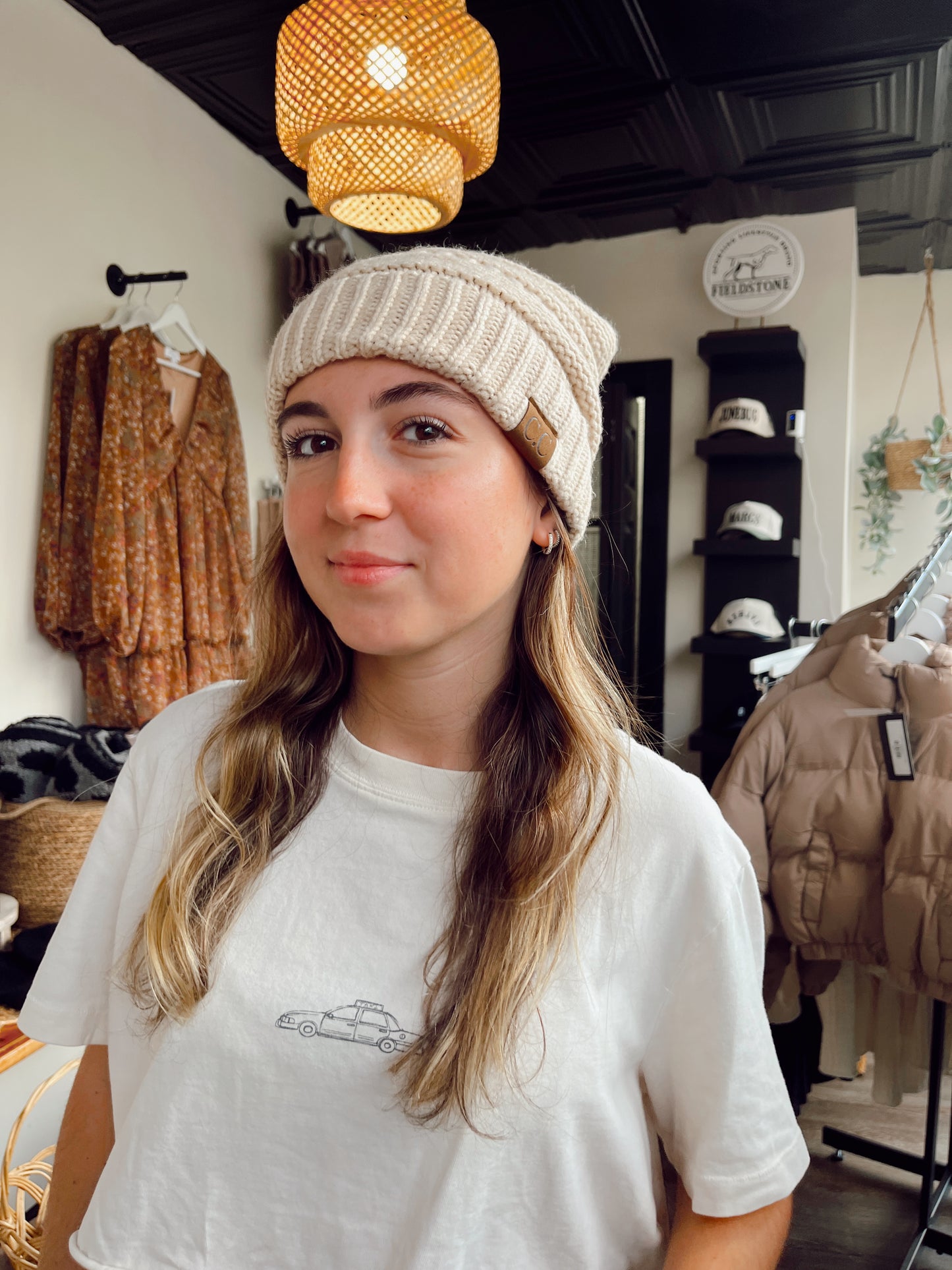 DOORBUSTER Beige Knit Beanie