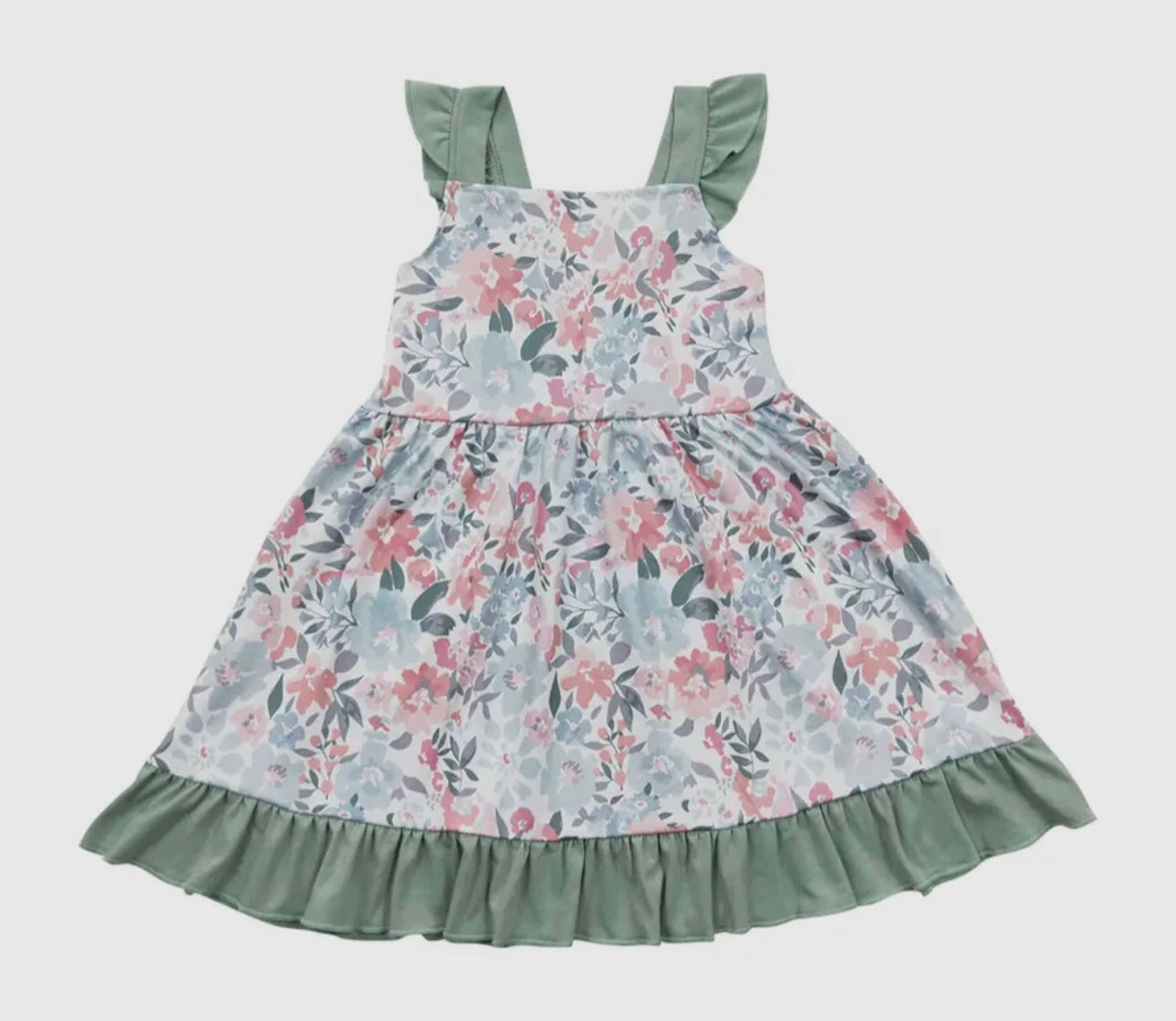 Sage Floral Dress