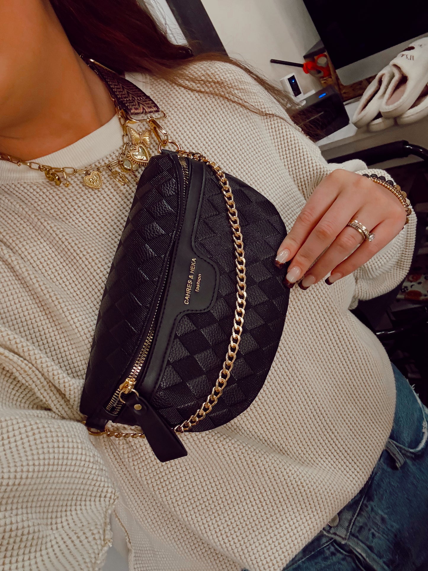Black Everyday Checkered Bag