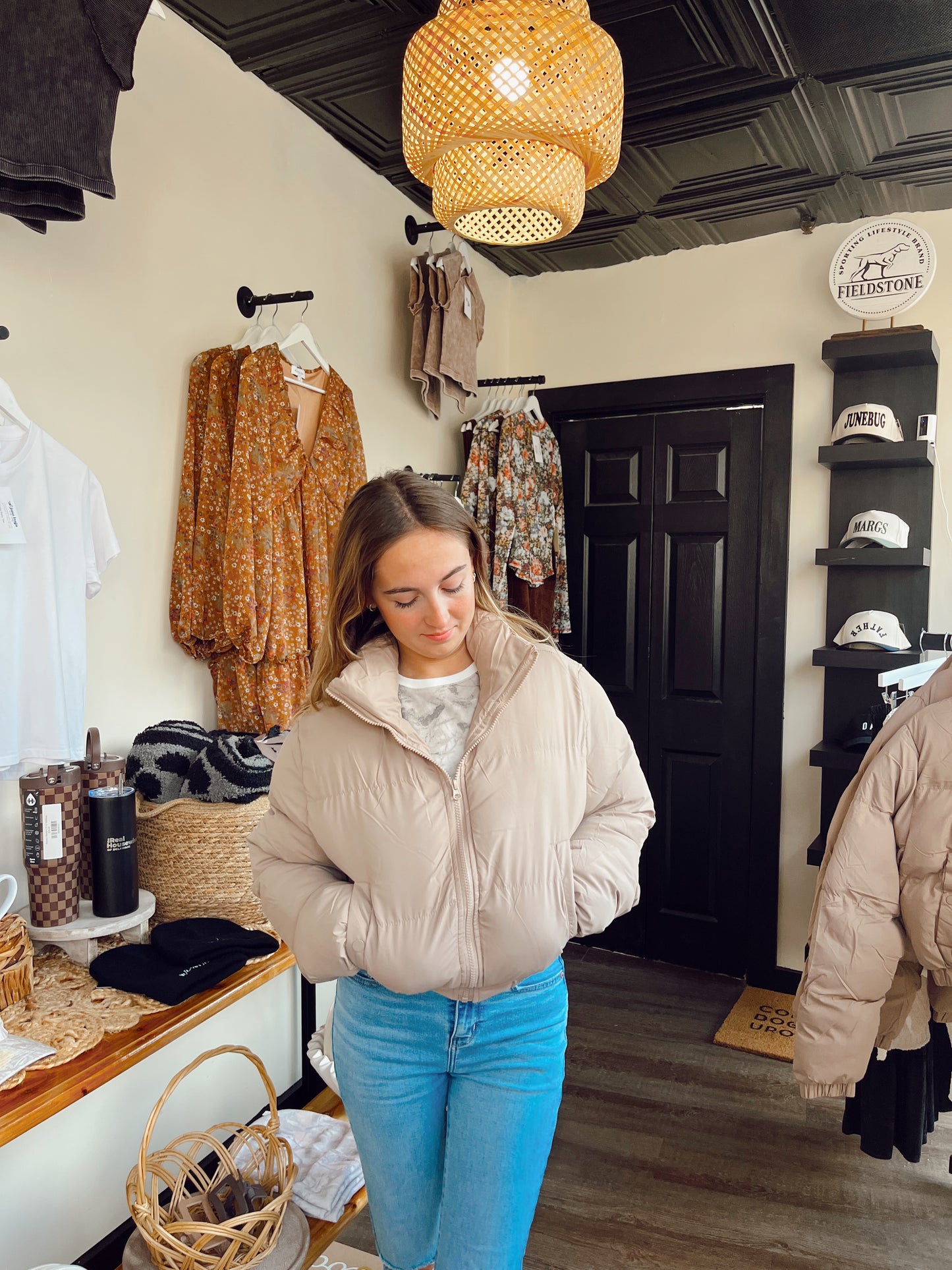 DOORBUSTER Taupe Puffer Jacket