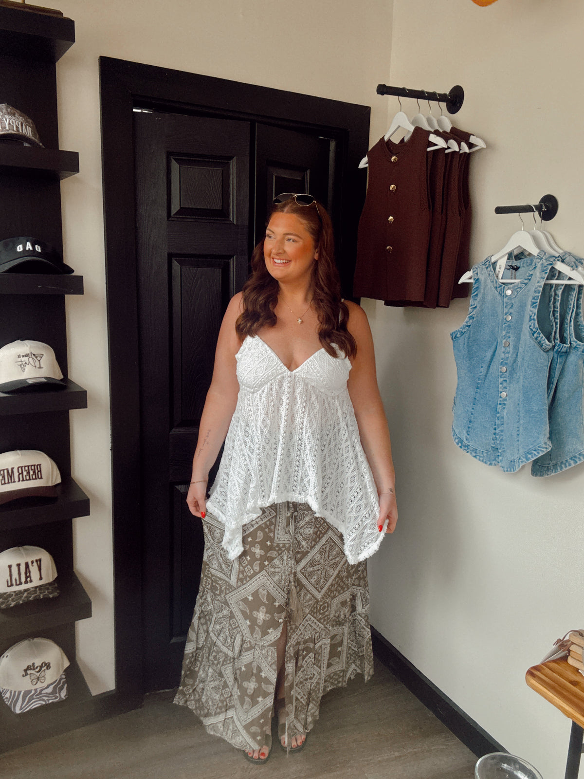 Brown Boho Maxi Skirt