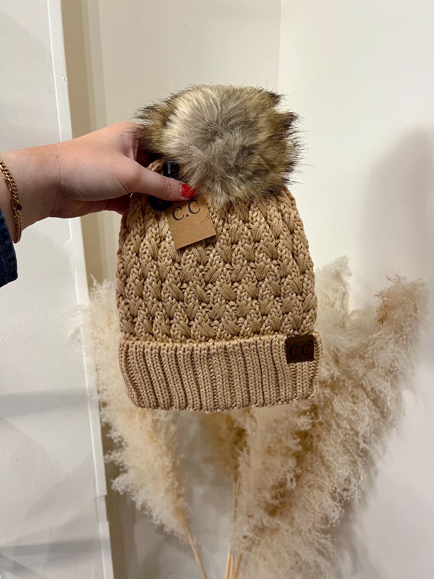 Peanut Pom Beanie