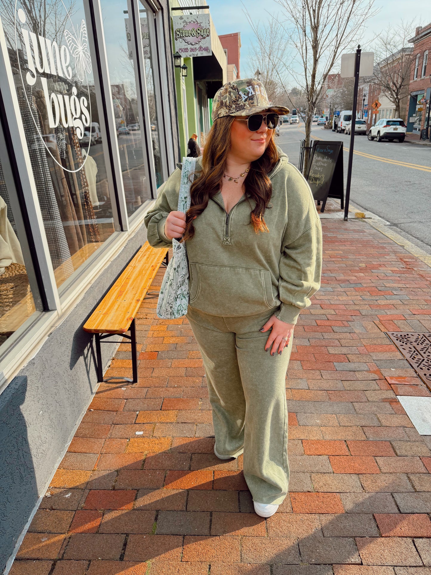 Olive Acid Wash Sweatpants