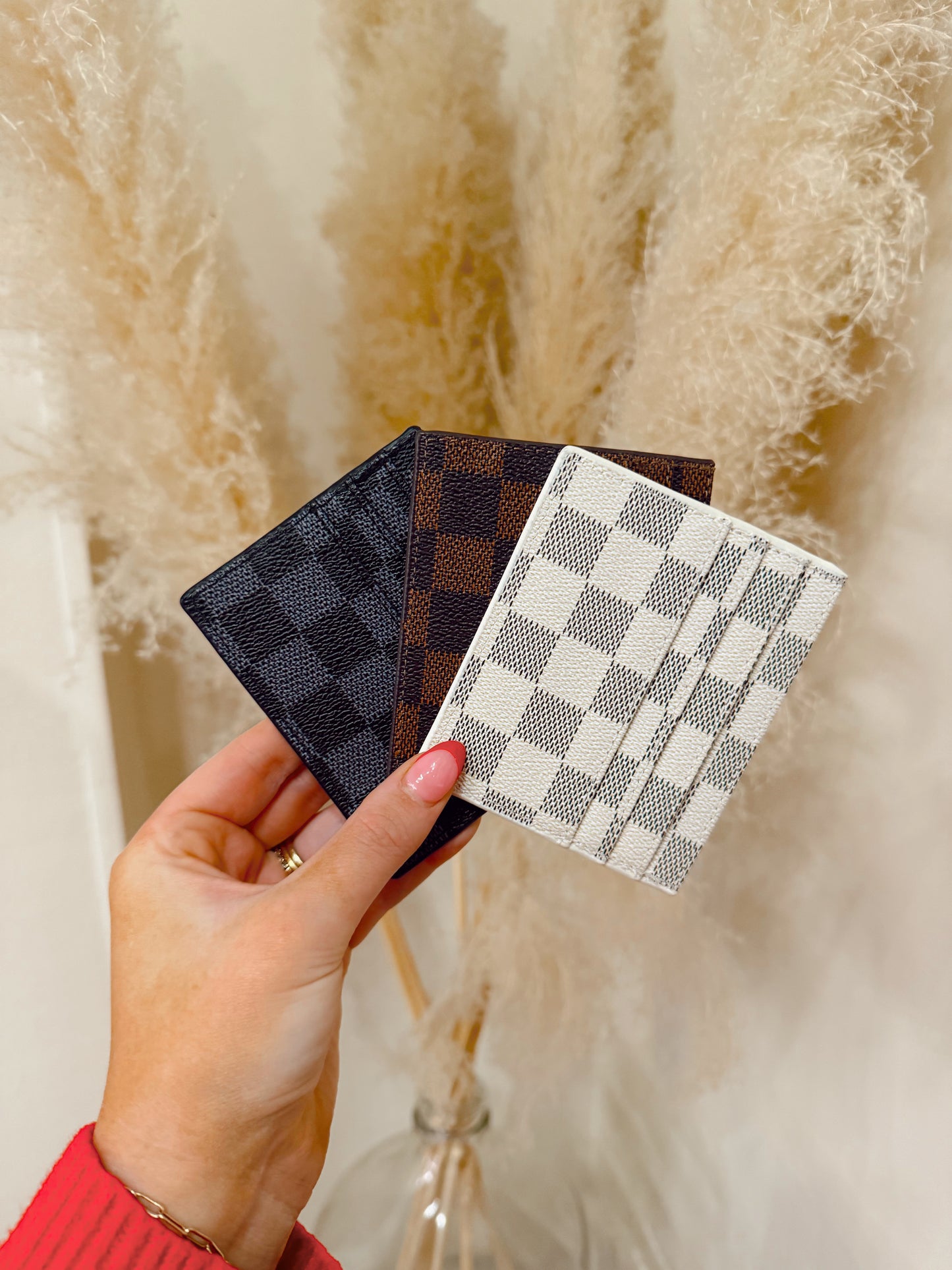Luxury Checkered Cardholder