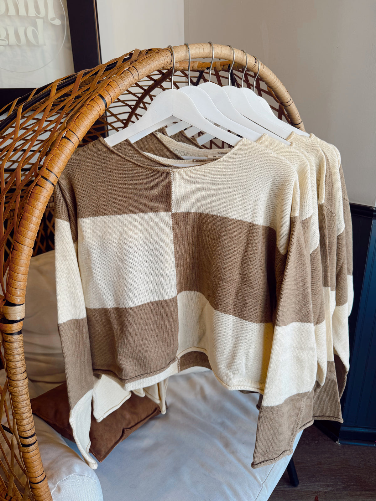 Cookie Crumb Checkered Sweater