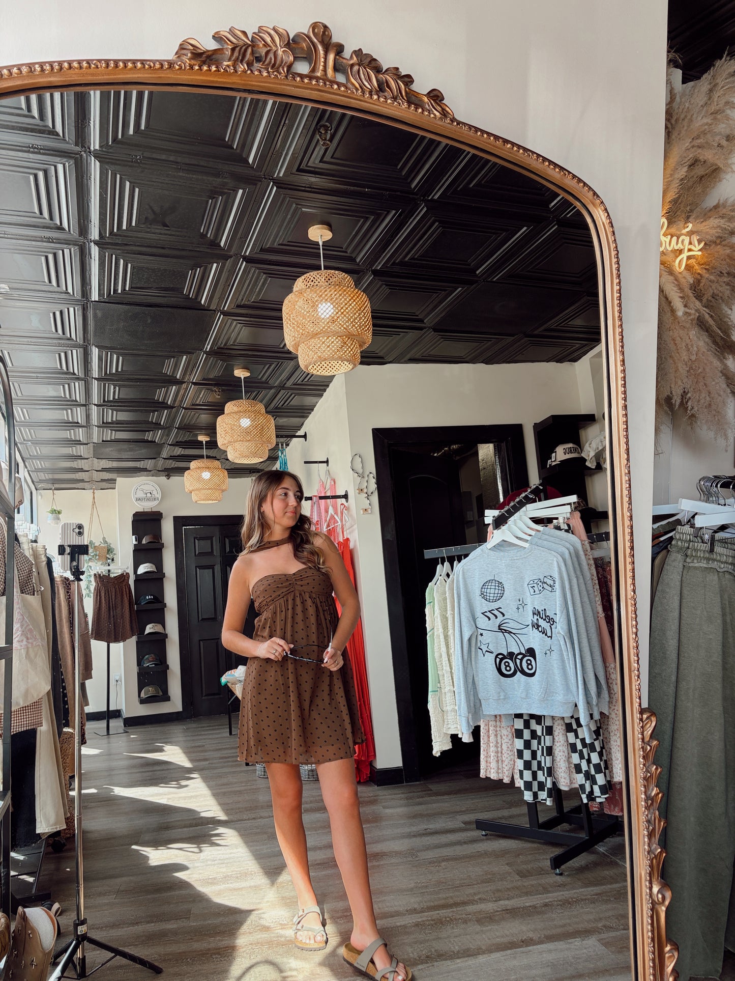 Espresso Dot Babydoll Dress