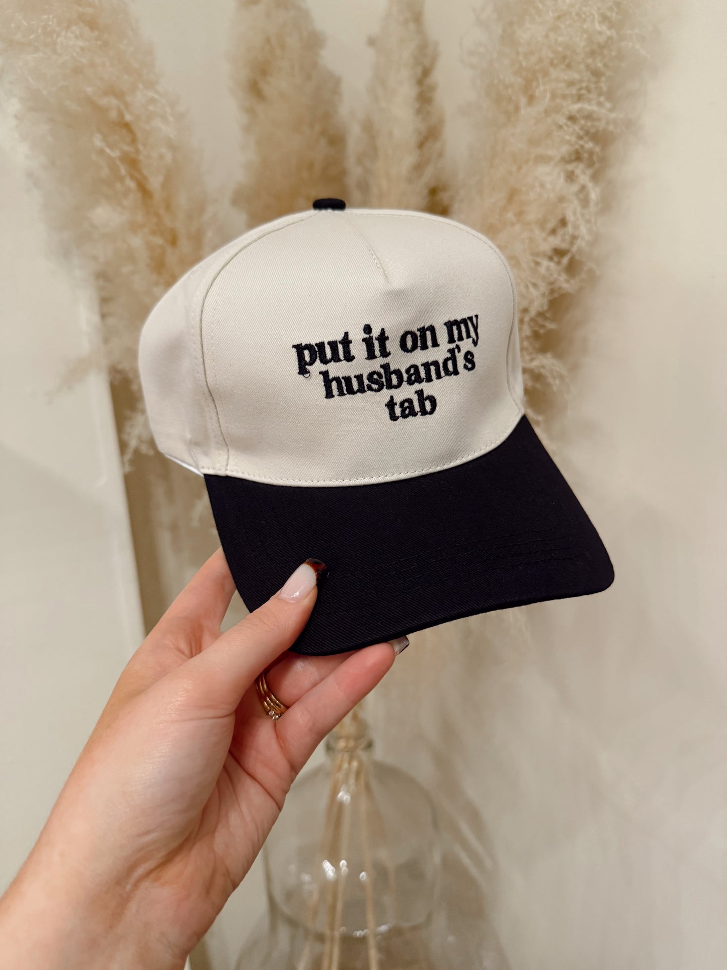 Put it on my husbands tab