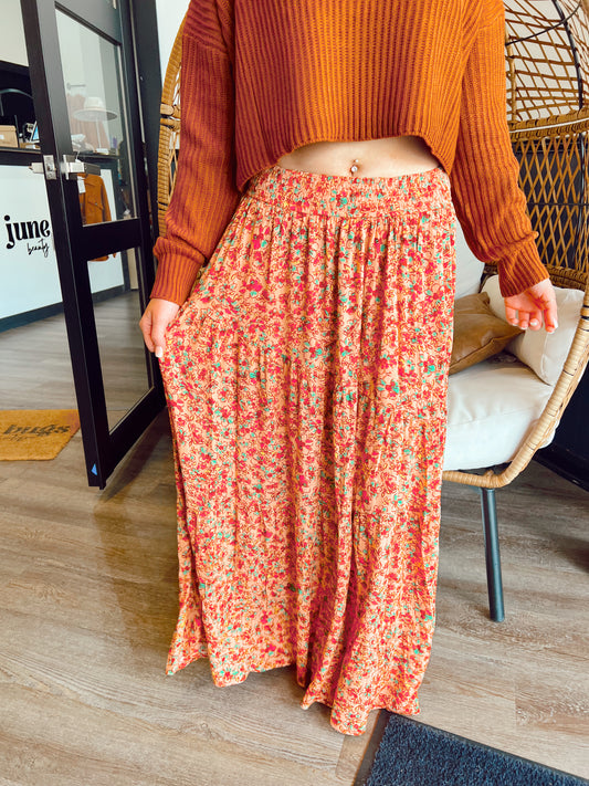 Apricot Maxi Skirt