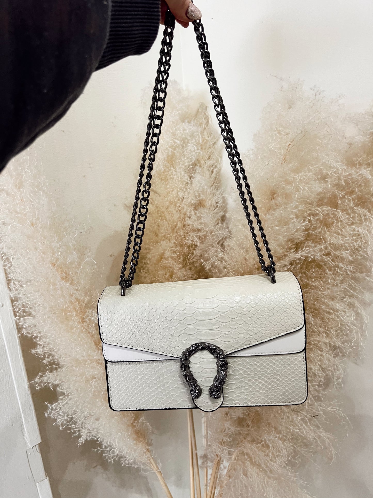 Ivory Snakeskin Purse