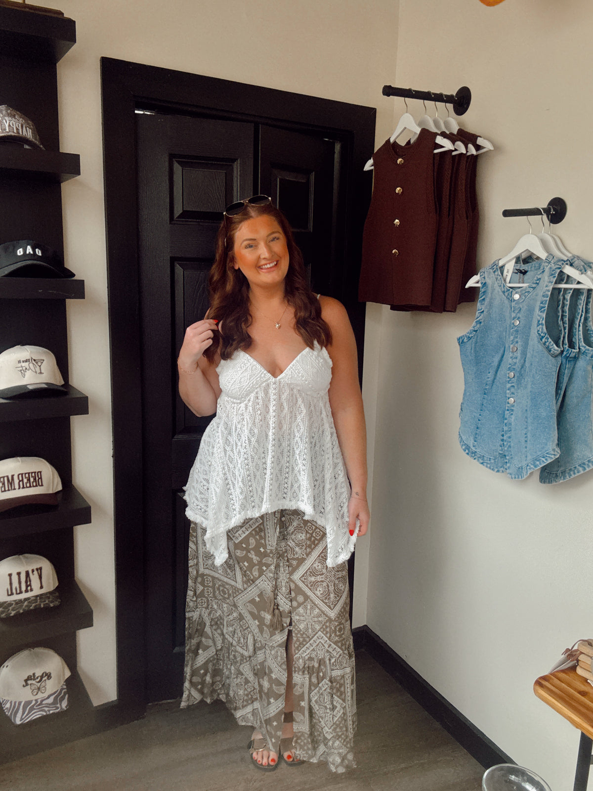 Brown Boho Maxi Skirt